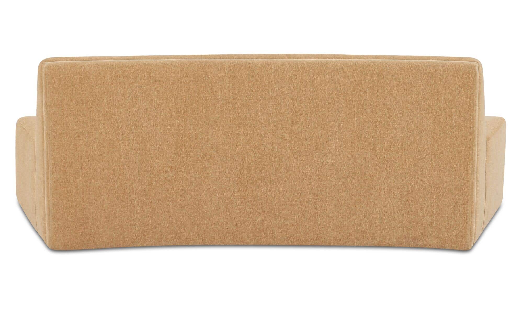 80.7" Golden Yellow Upholstered Convex Sofa