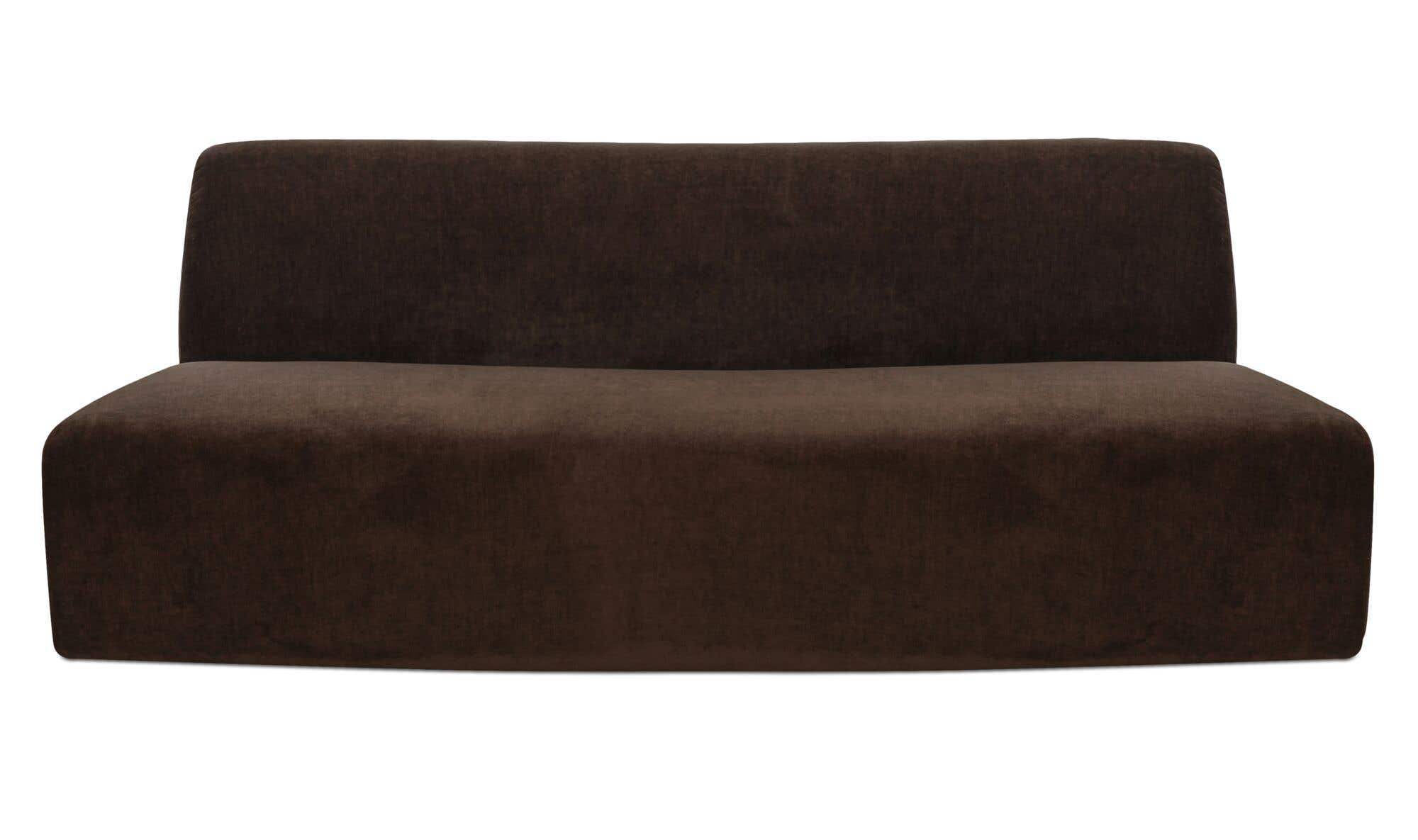 80.7" Dark Brown Upholstered Convex Sofa