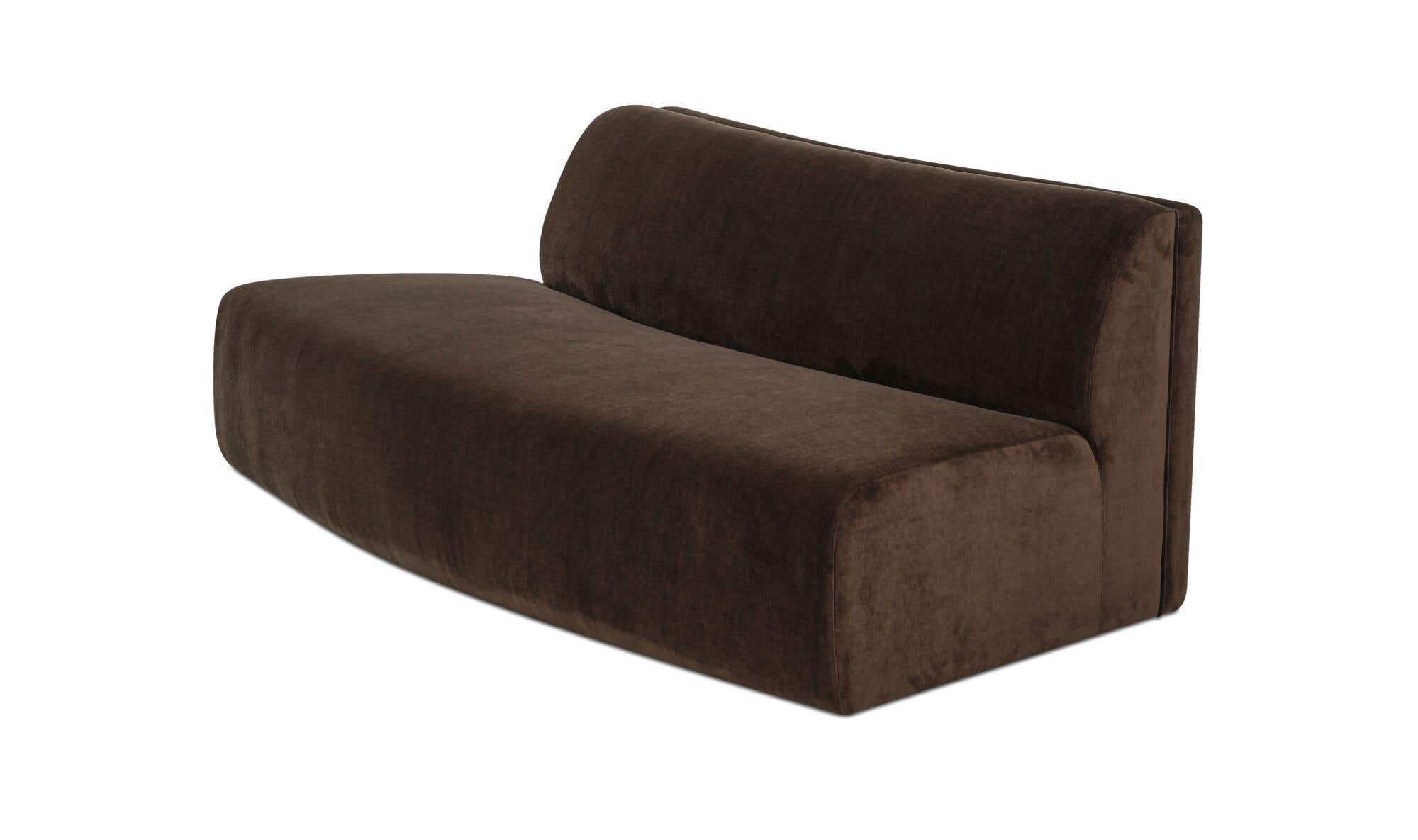 80.7" Dark Brown Upholstered Convex Sofa