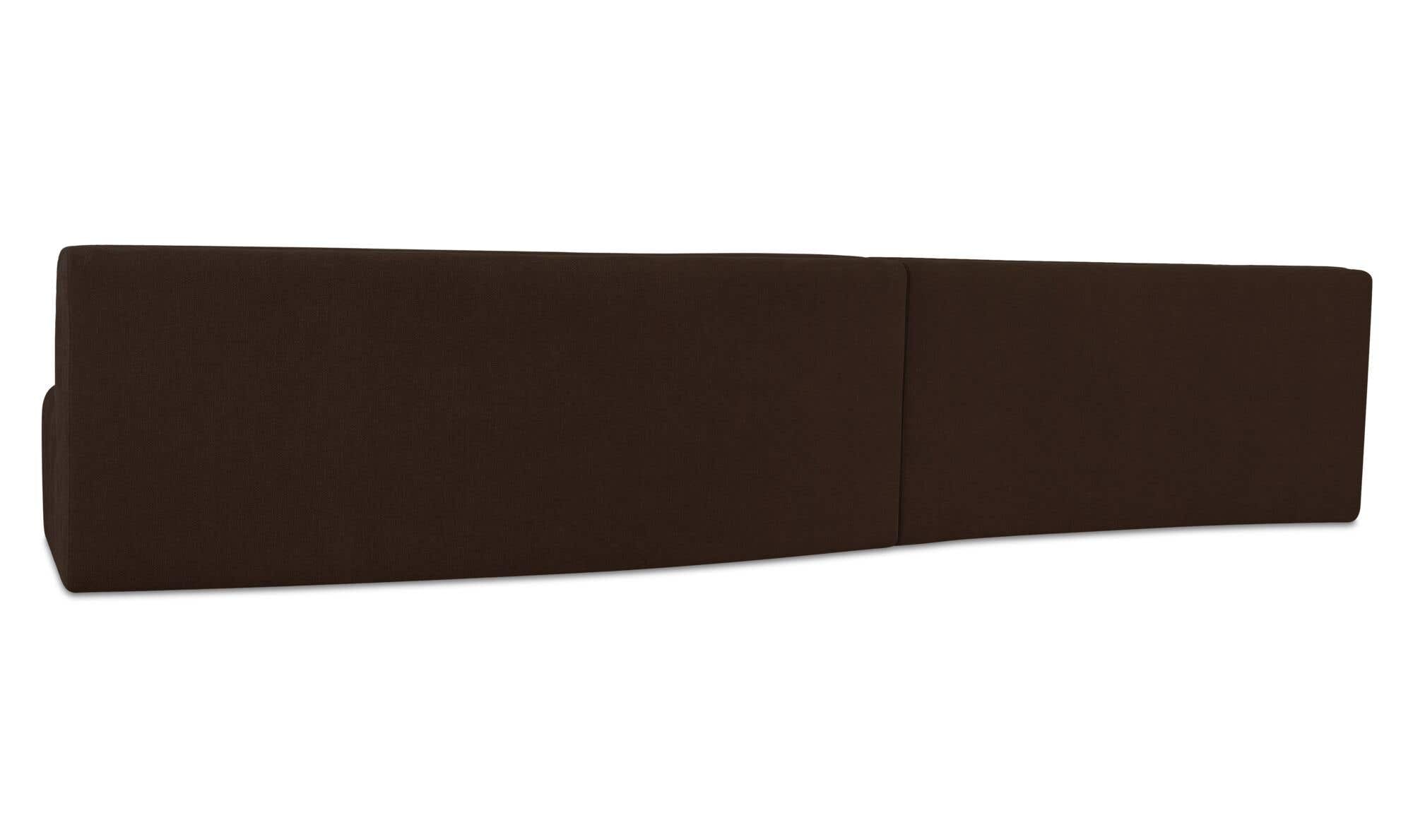 161.4" Dark Brown Upholstered 2 Piece Wave Modular Sectional
