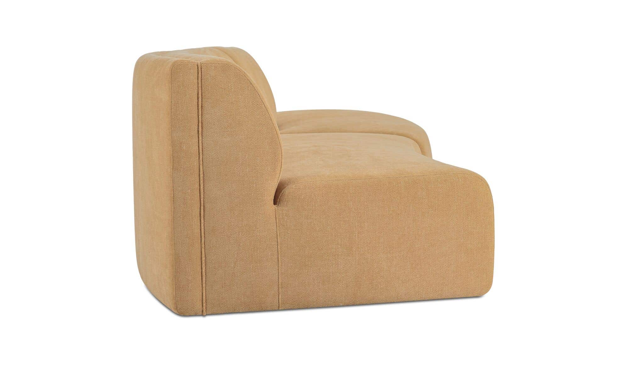 161.4" Golden Yellow Upholstered 2 Piece Concave Modular Sectional