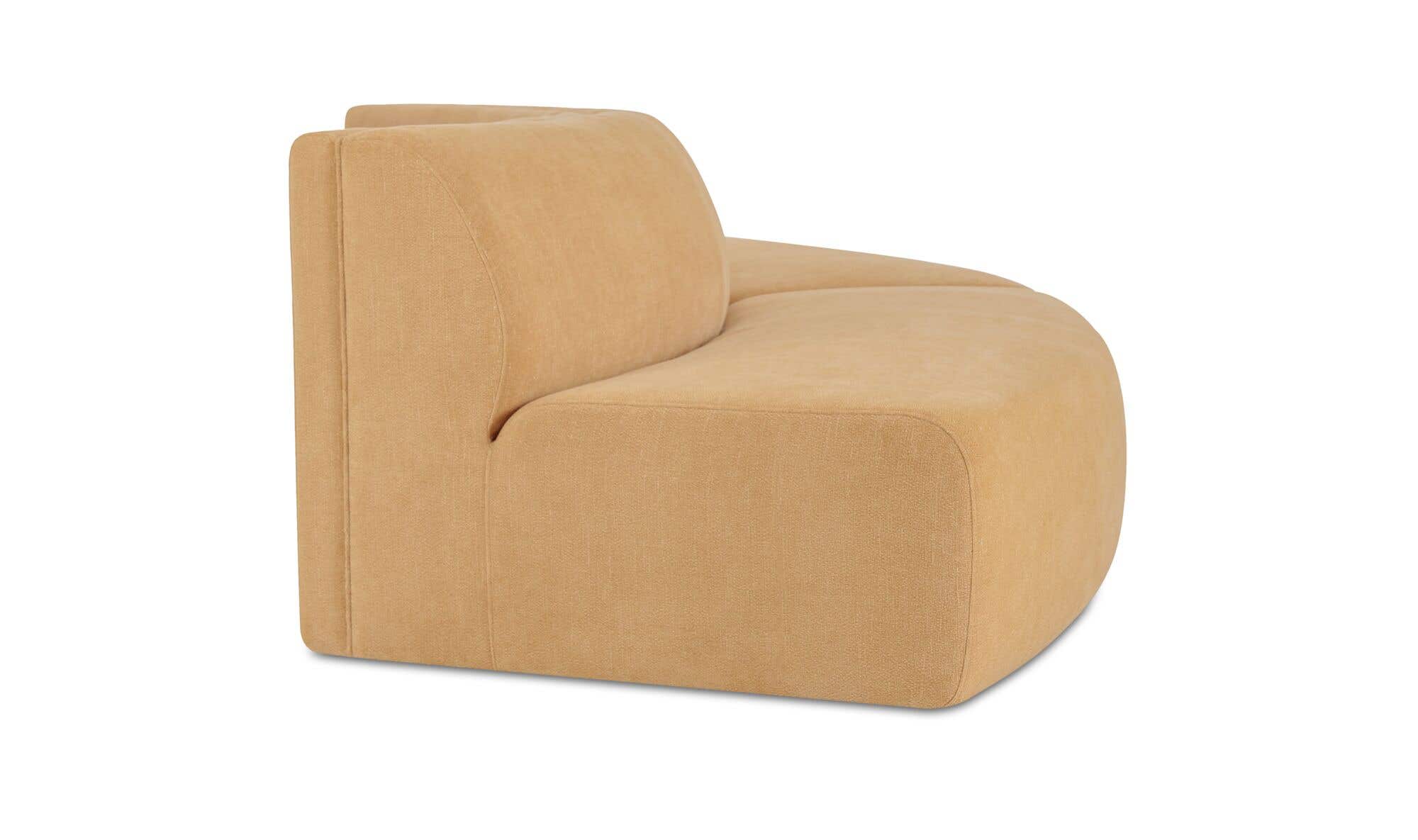 161.4" Golden Yellow Upholstered 2 Piece Convex Modular Sectional