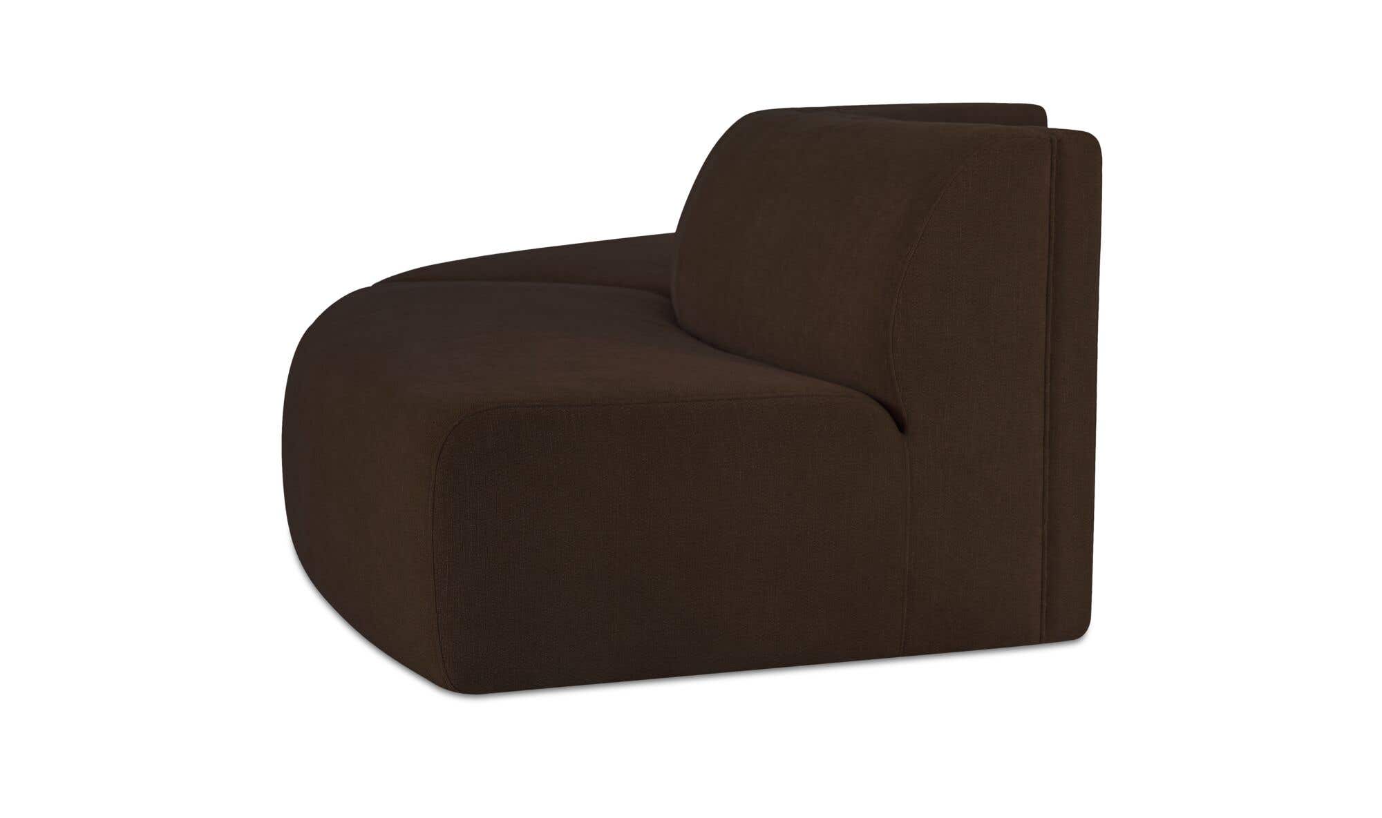 161.4" Dark Brown Upholstered 2 Piece Convex Modular Sectional