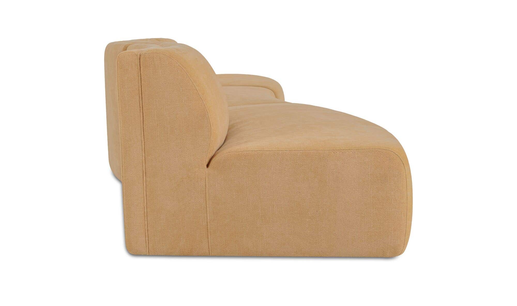 242.1" Golden Yellow Upholstered 3 Piece Wave Modular Sectional