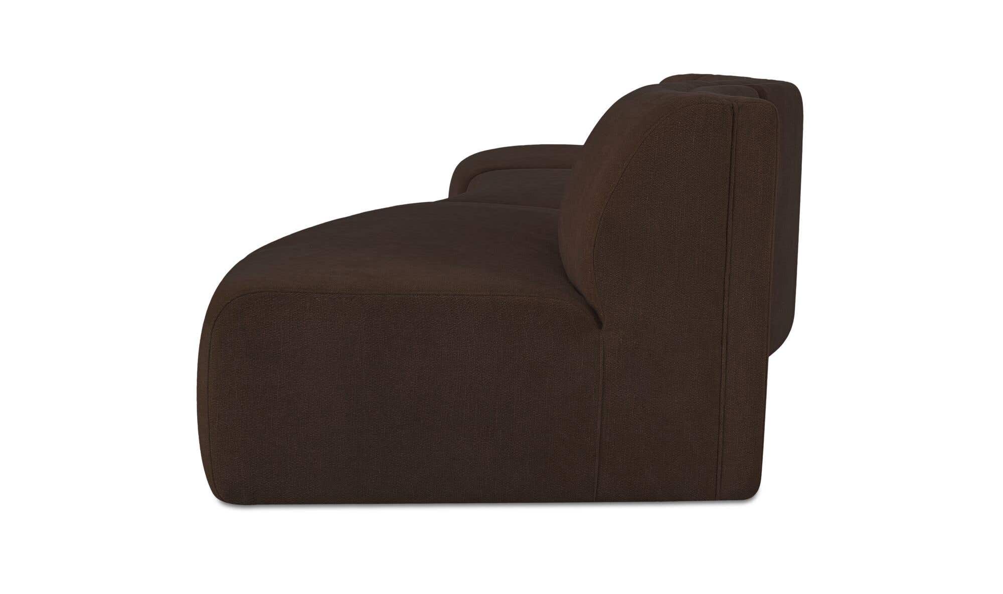 242.1" Dark Brown Upholstered 3 Piece Wave Modular Sectional