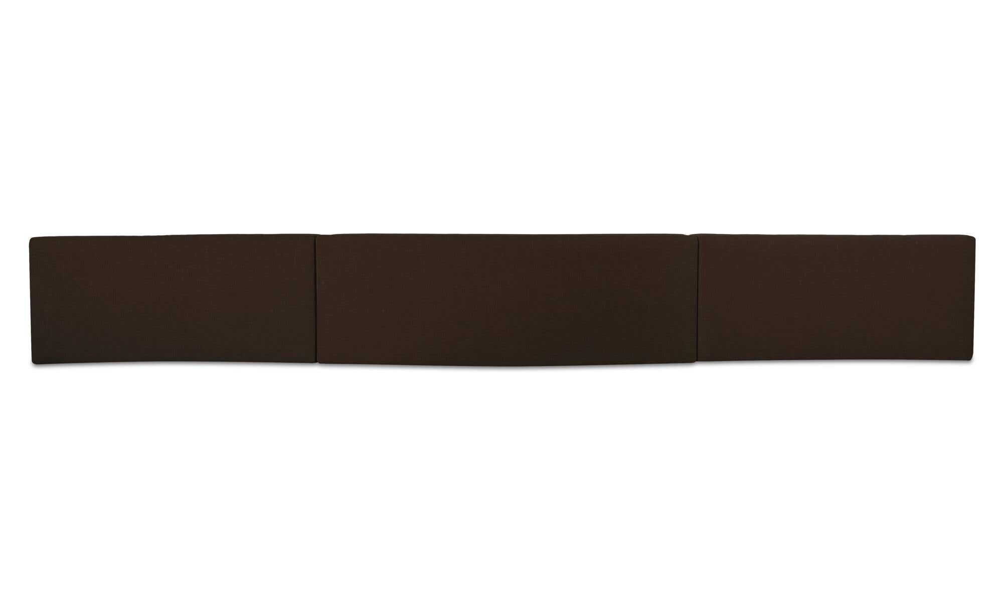 242.1" Dark Brown Upholstered 3 Piece Wave Modular Sectional