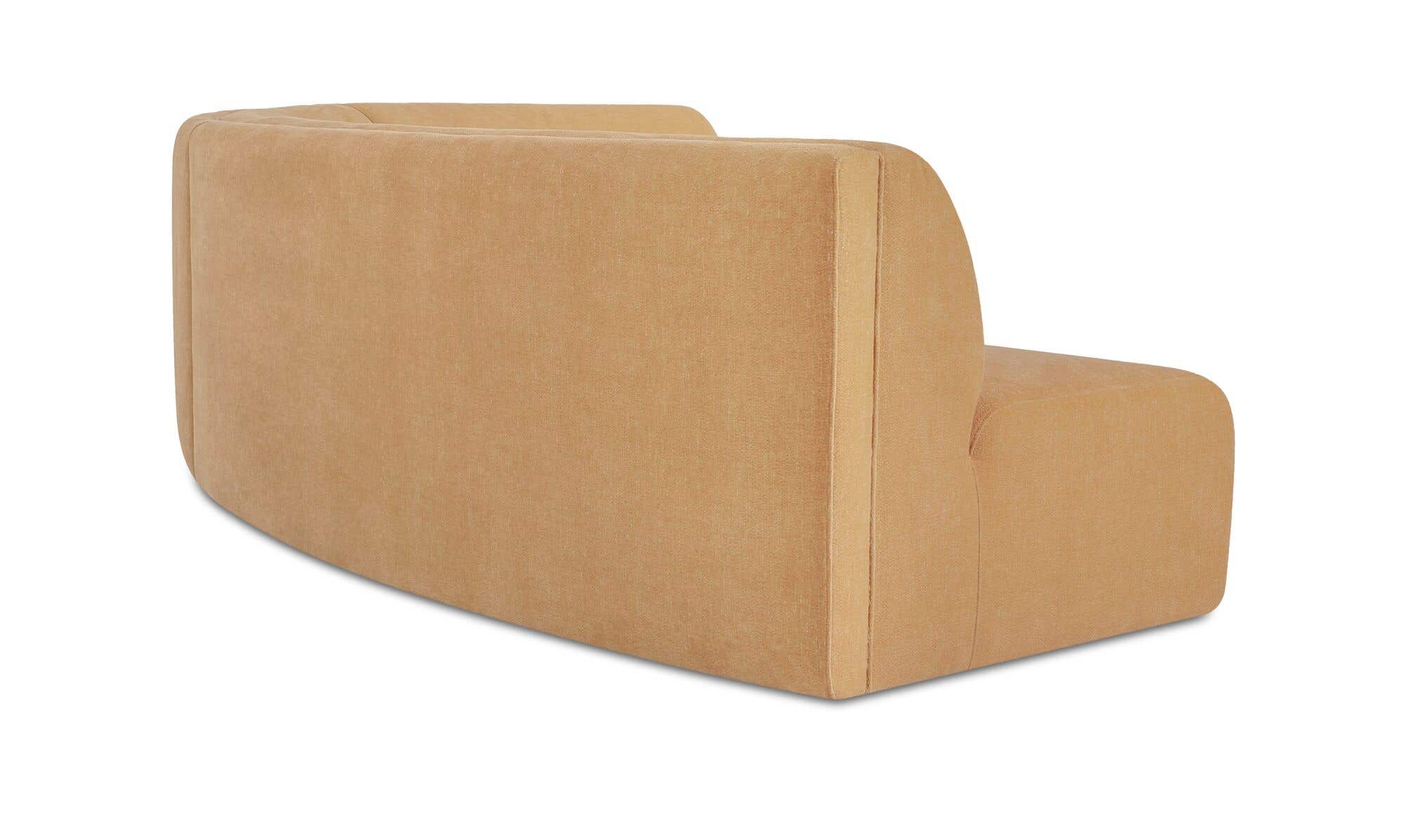 242.1" Golden Yellow Upholstered 3 Piece Concave Modular Sectional
