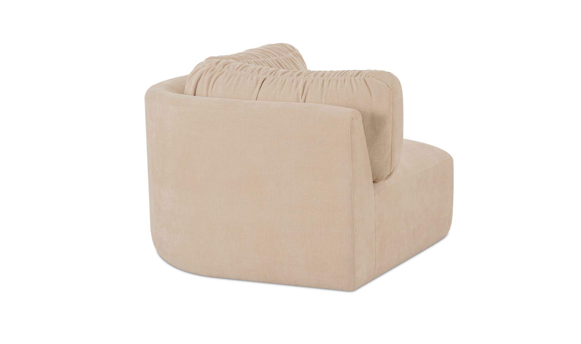 40.9" Oatmeal Upholstered Corner Chair