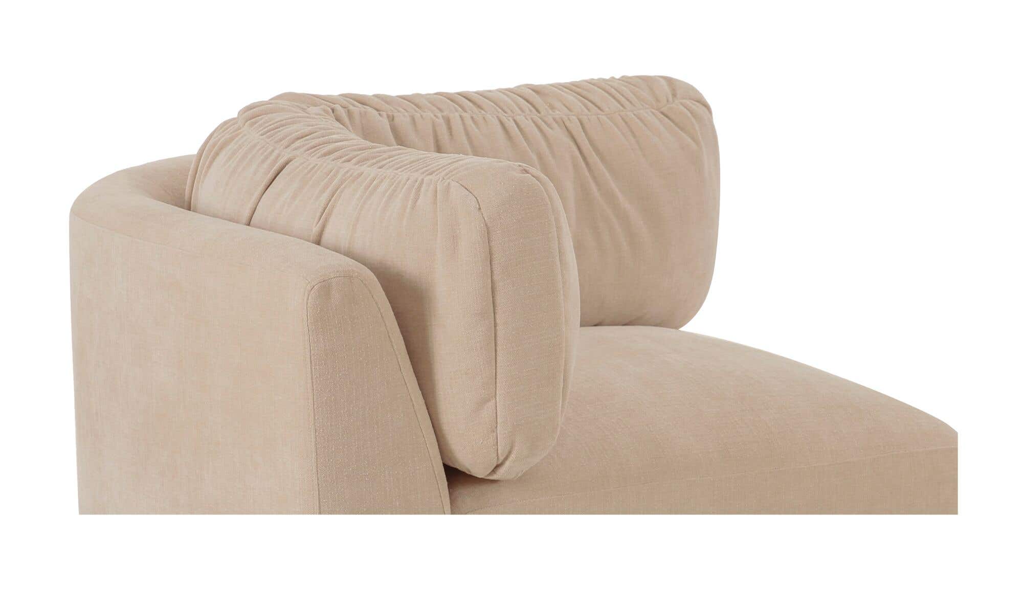 40.9" Oatmeal Upholstered Corner Chair