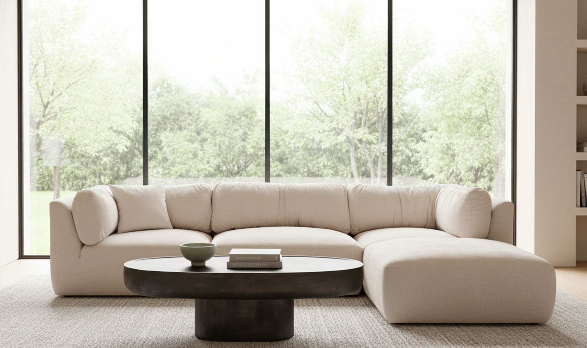 40.9" Oatmeal Upholstered Ottoman