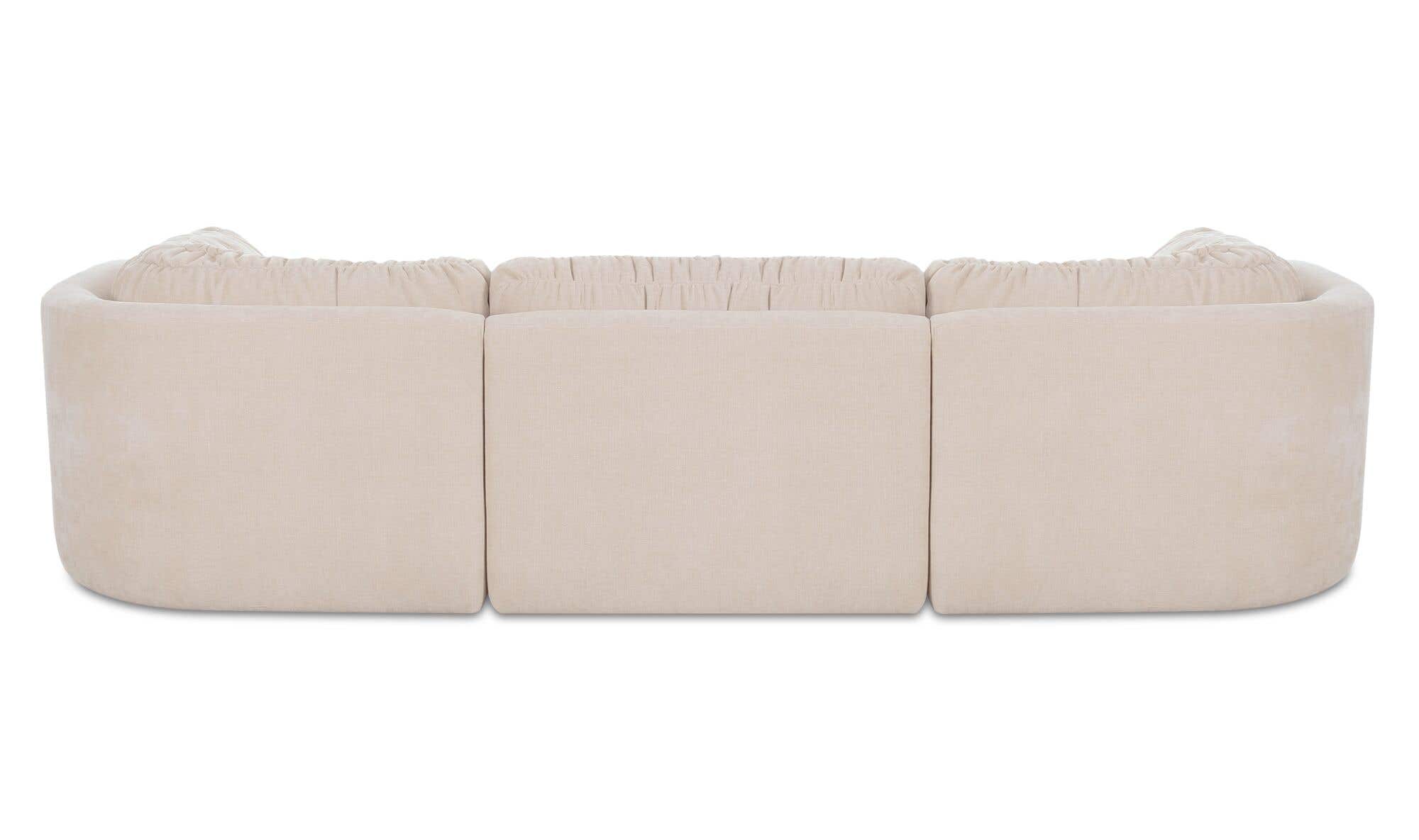 118" Oatmeal Upholstered Modular Sofa
