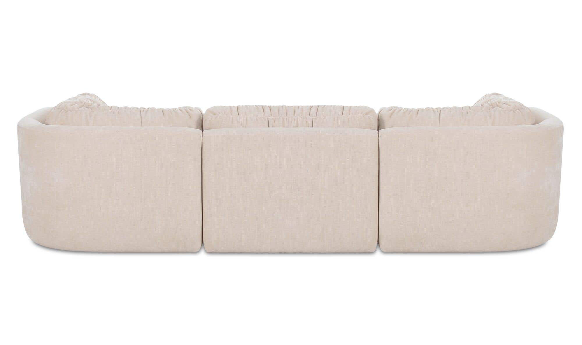 118" Oatmeal Upholstered Lounge Modular Sectional