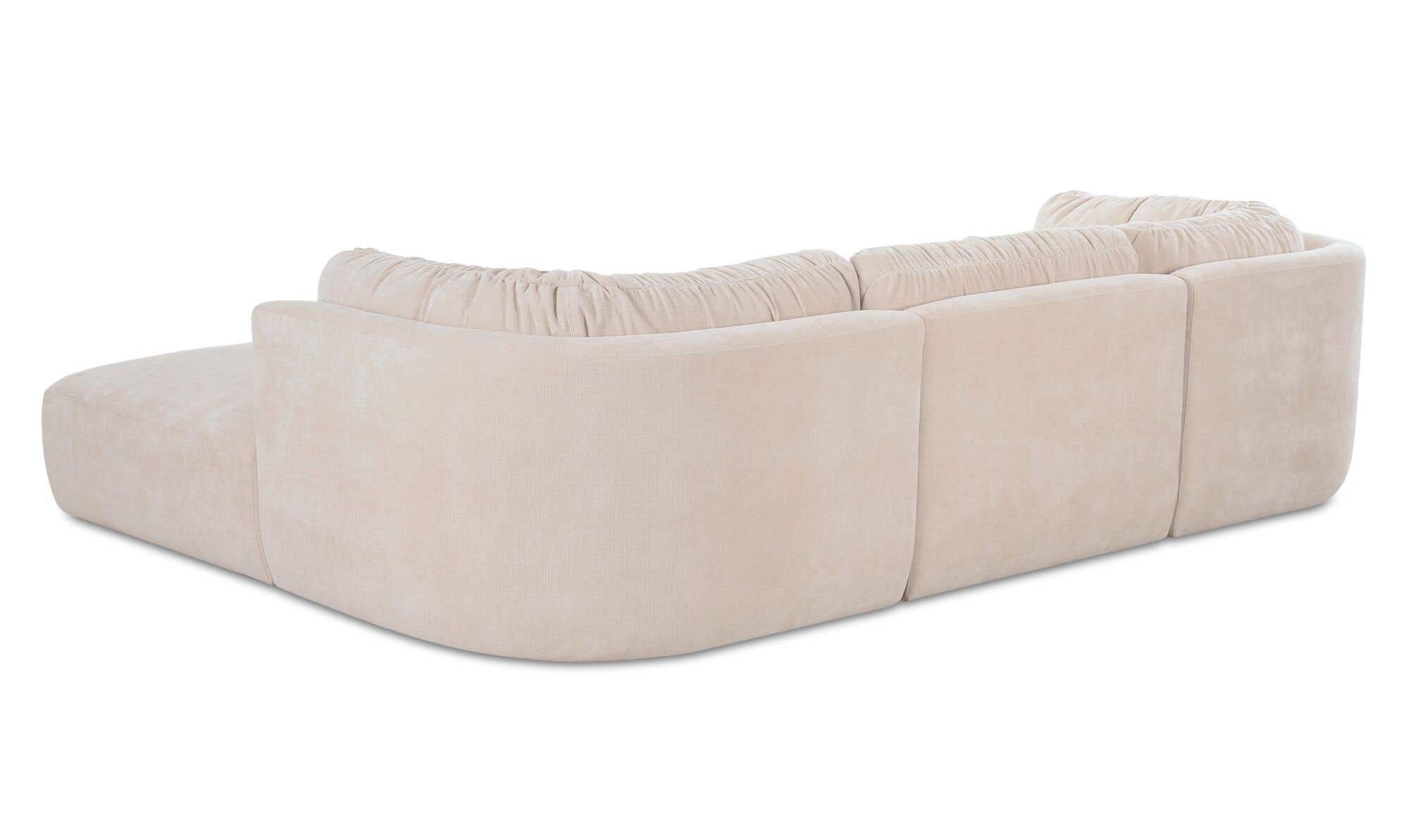 118" Oatmeal Upholstered Lounge Modular Sectional