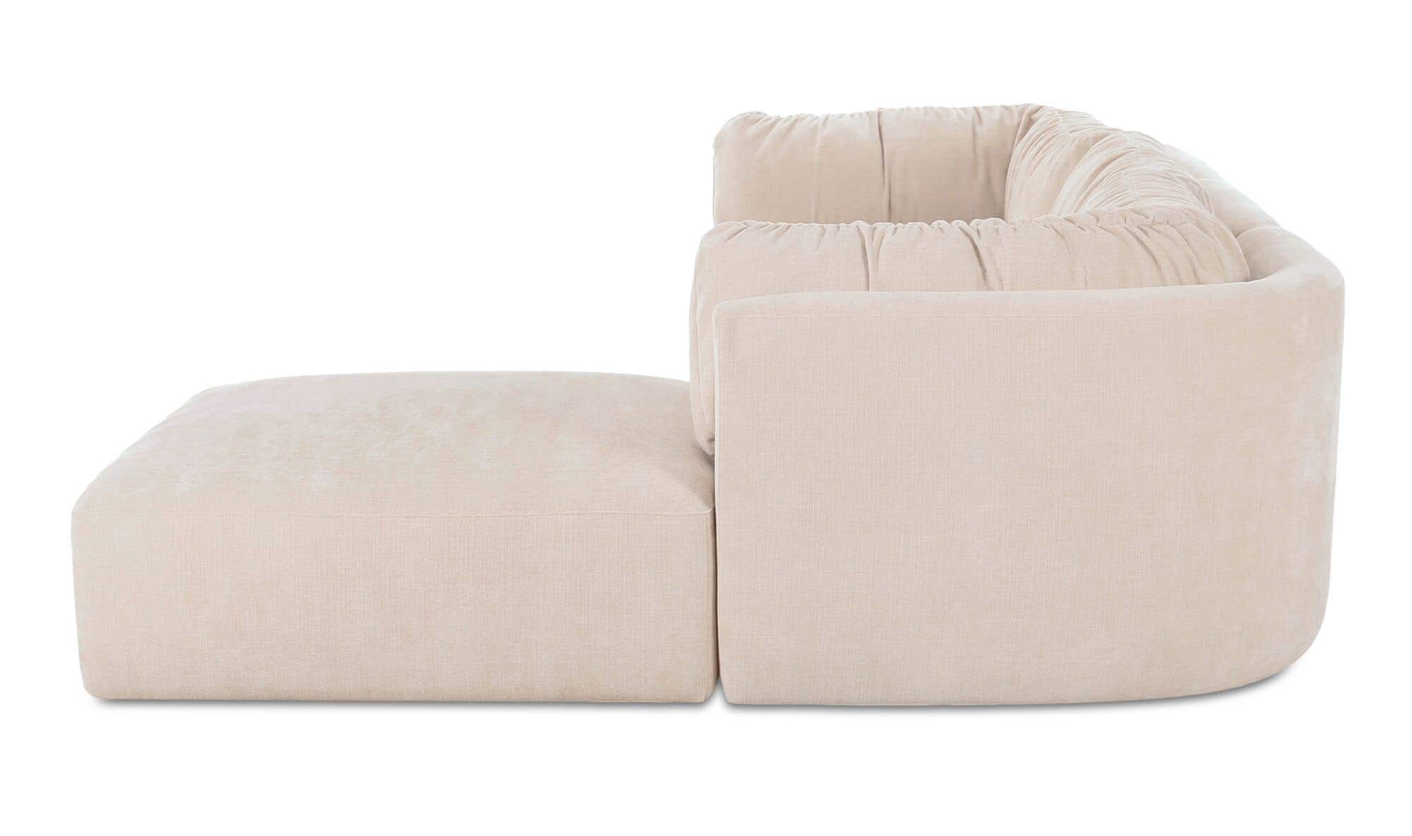 118" Oatmeal Upholstered Lounge Modular Sectional
