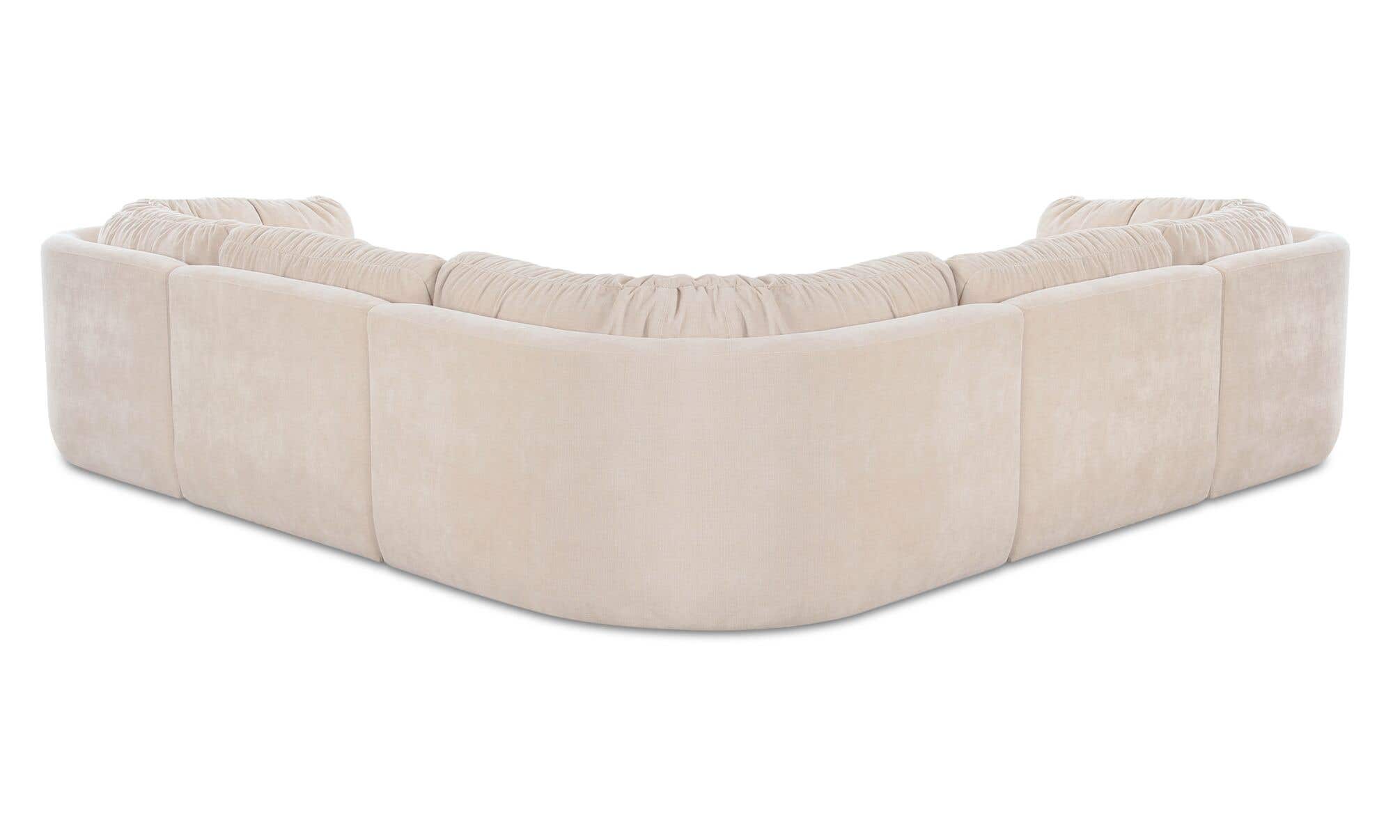 118" Oatmeal Upholstered L-Shaped Modular Sectional