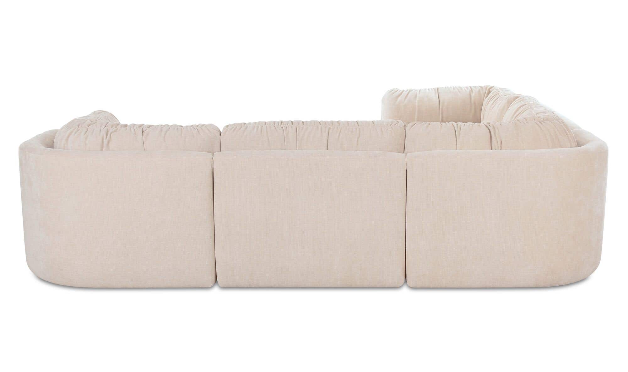118" Oatmeal Upholstered L-Shaped Modular Sectional