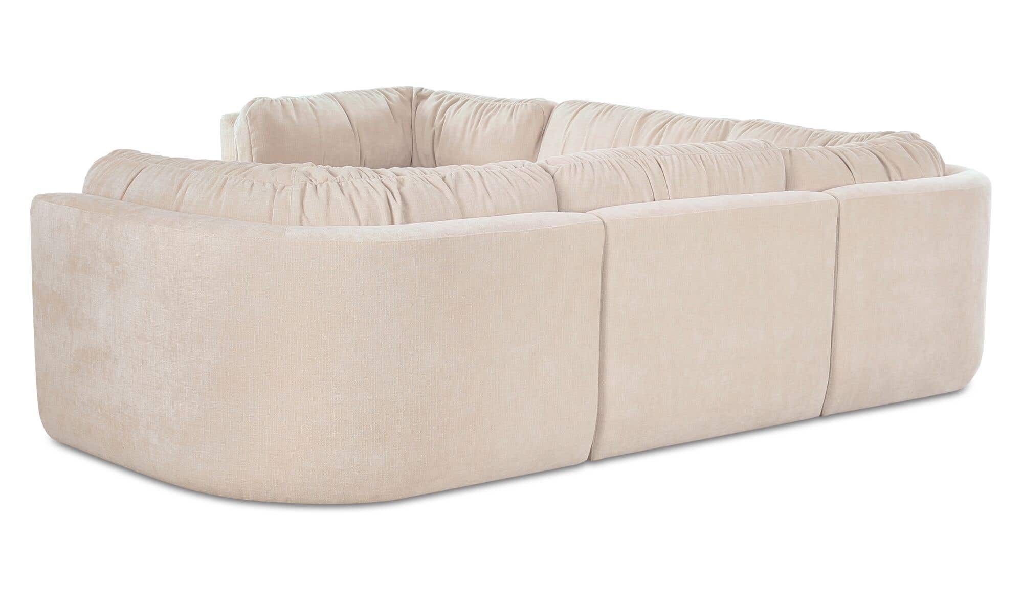 118" Oatmeal Upholstered L-Shaped Modular Sectional
