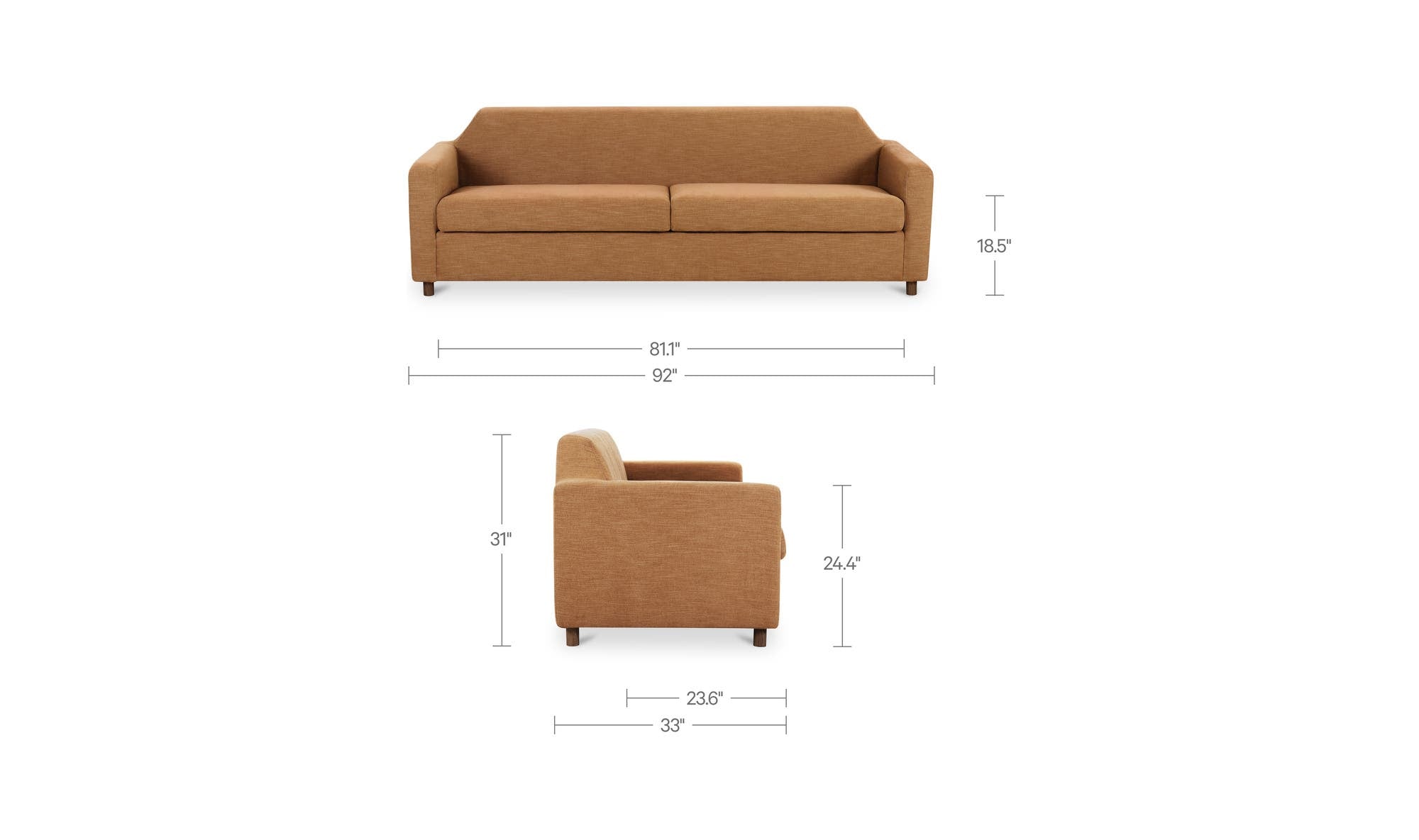 92" Washed Pink Upholstered Sofa