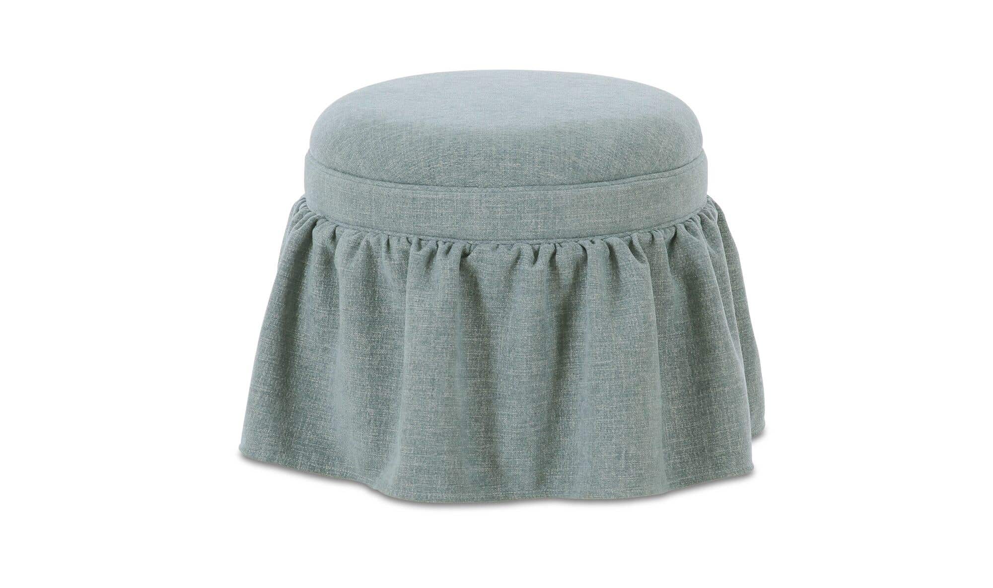 20" Light Blue Upholstered Ottoman