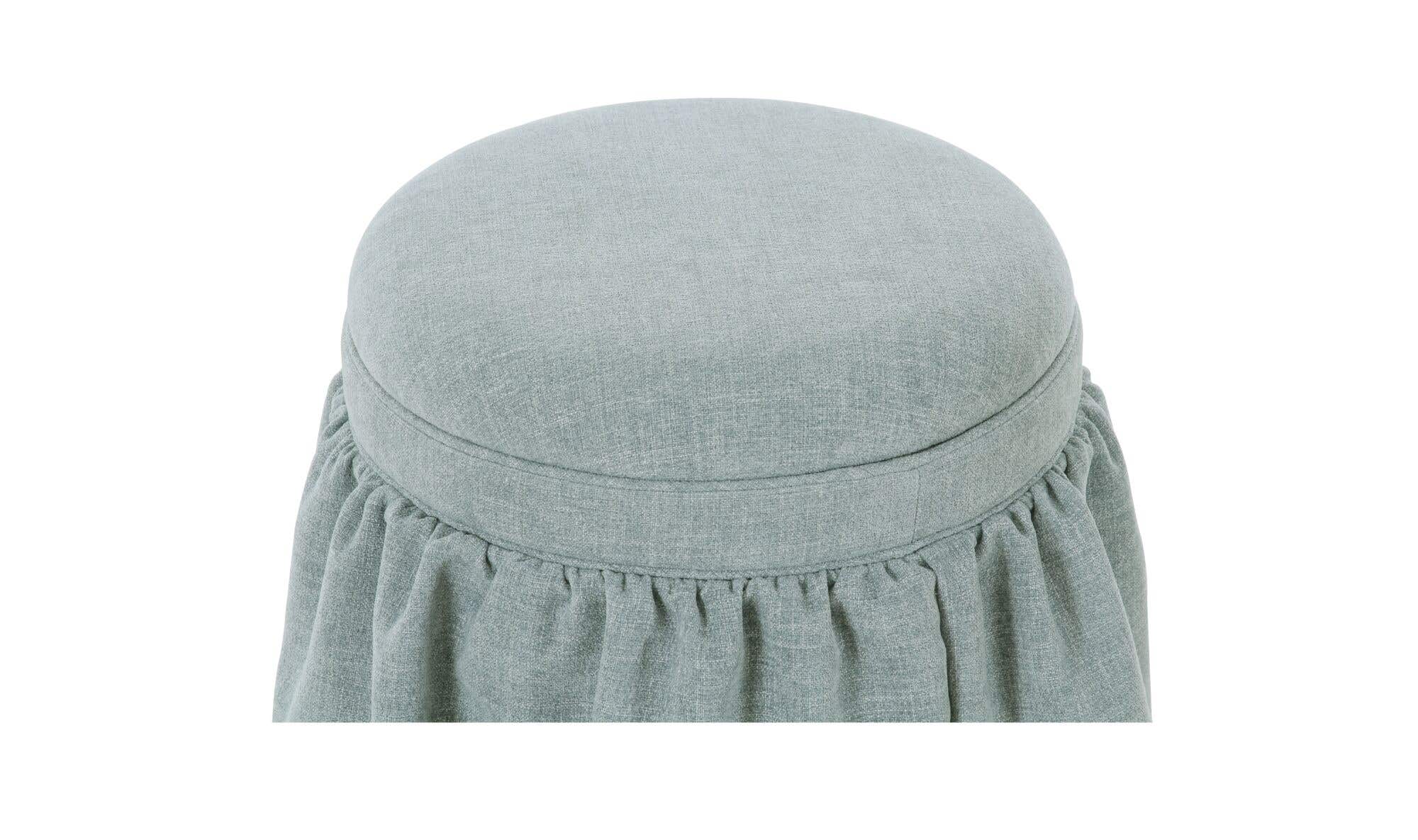 20" Light Blue Upholstered Ottoman