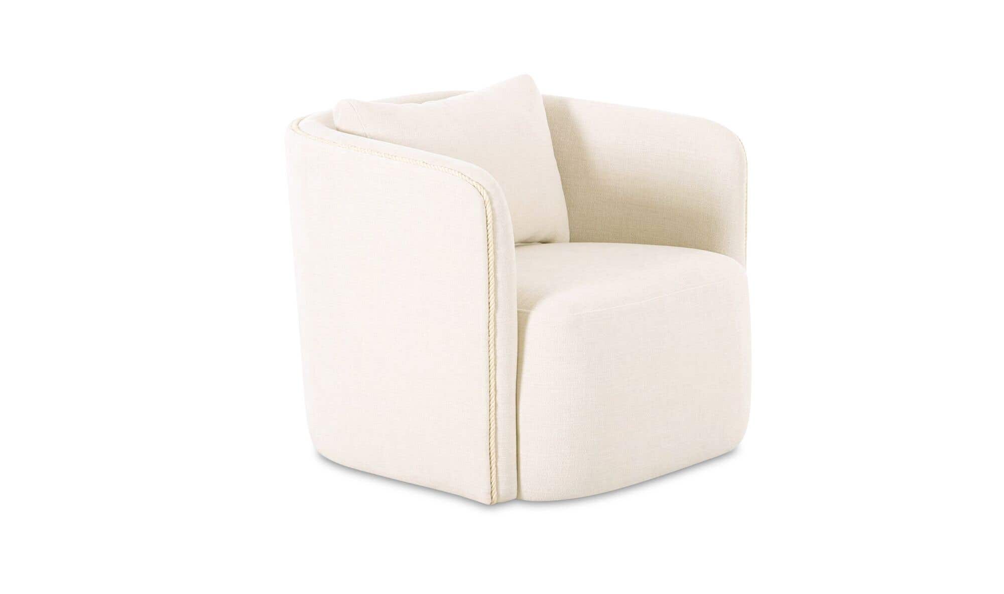 29.92" Warm White Upholstered Accent Chair