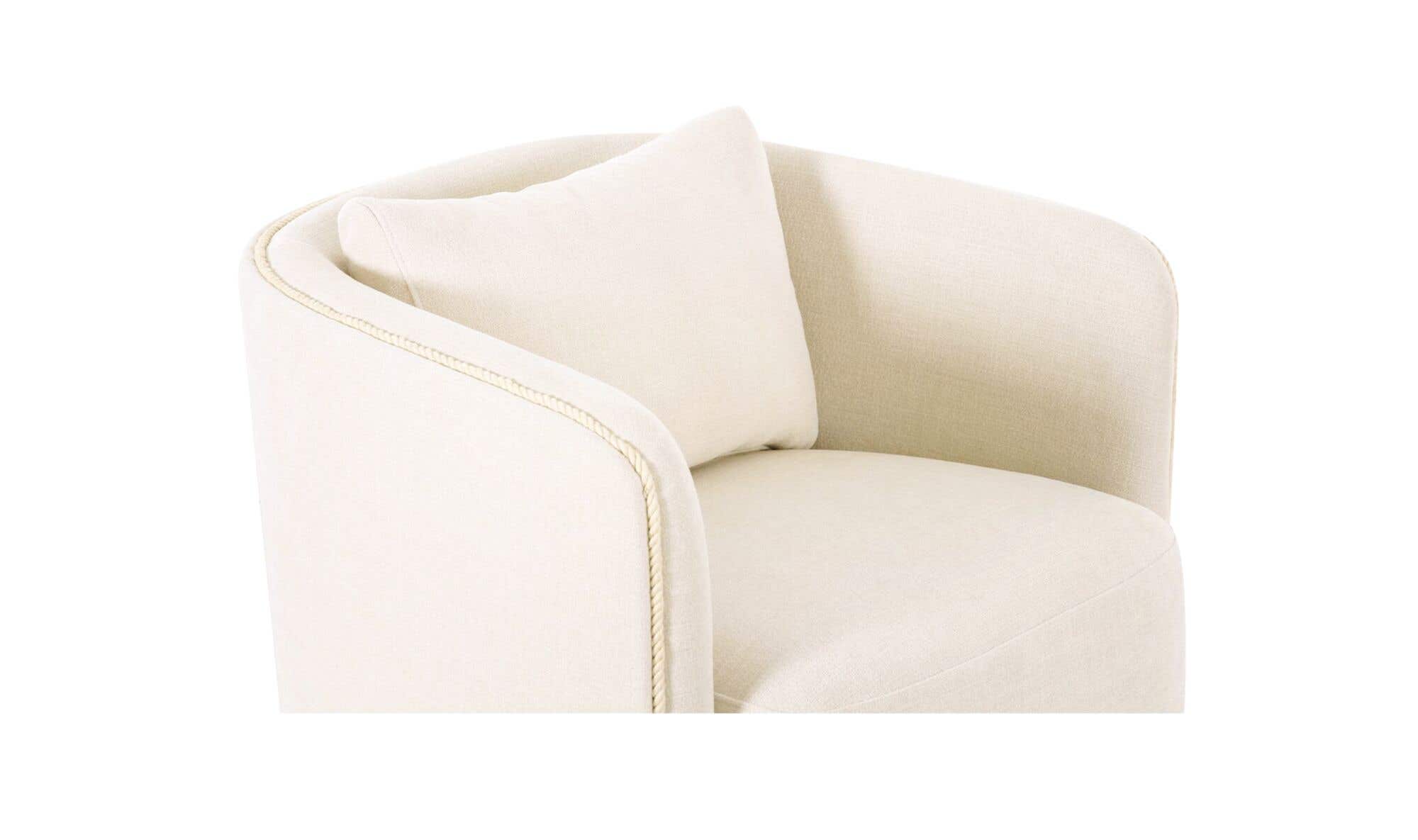 29.92" Warm White Upholstered Accent Chair