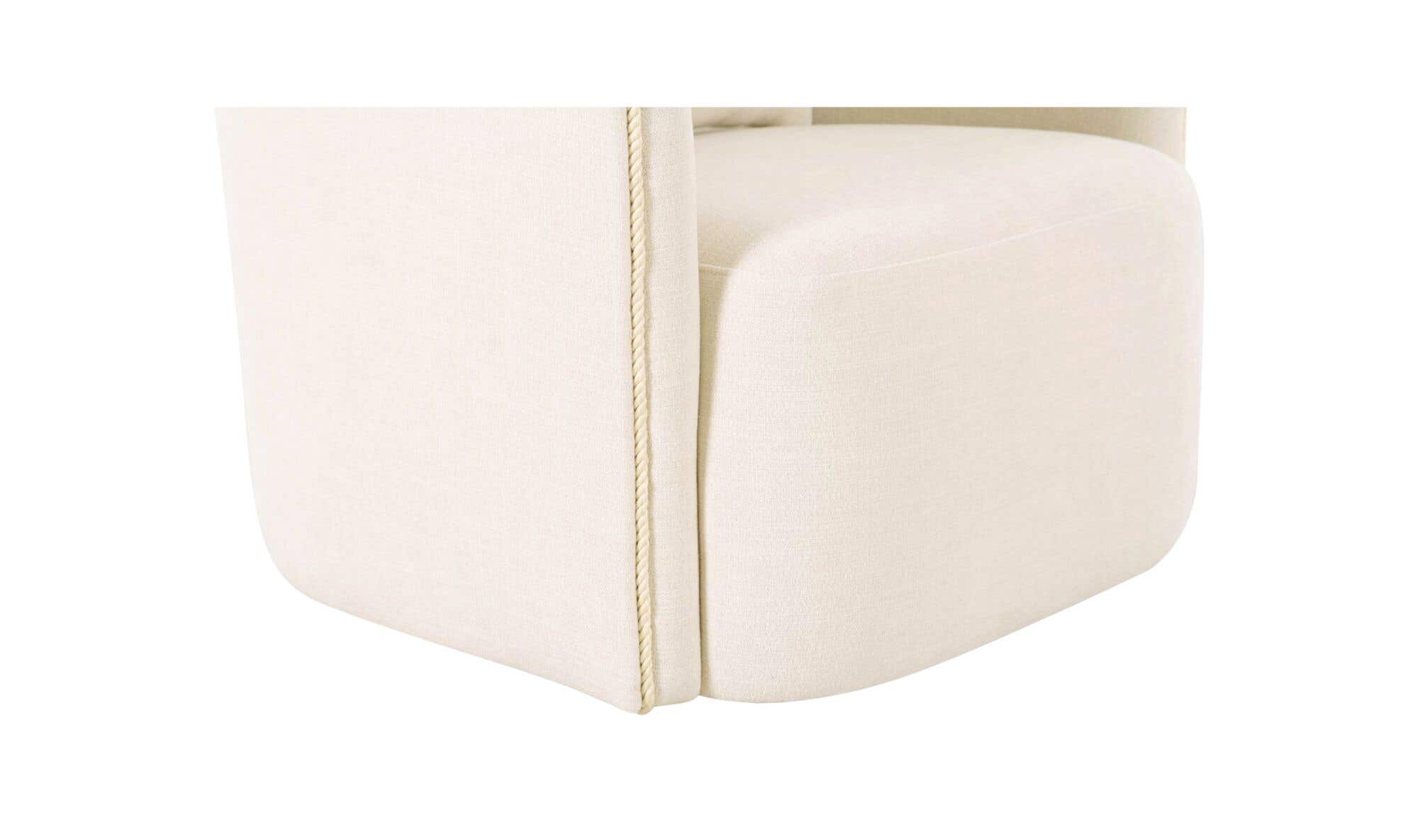 29.92" Warm White Upholstered Accent Chair