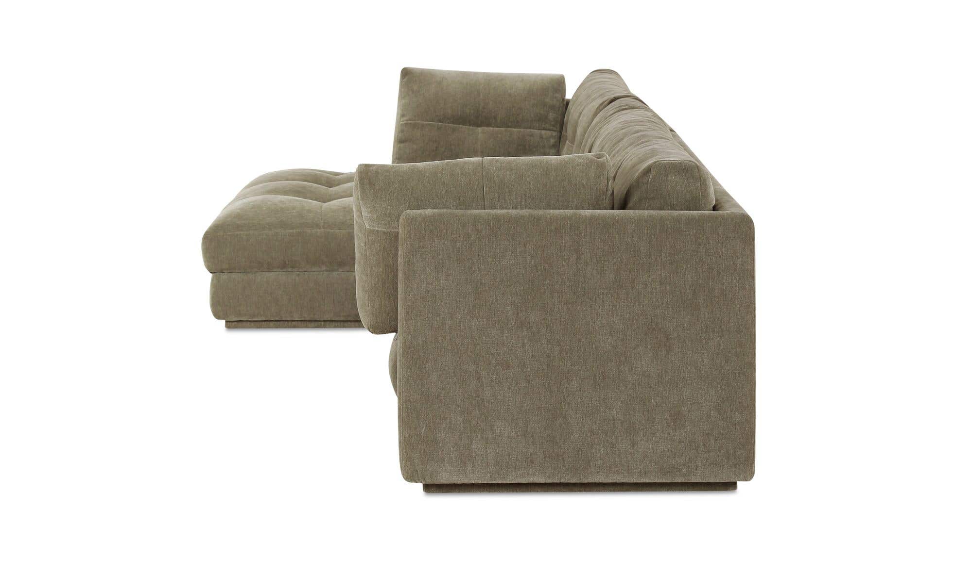 114.96" Sage Green Upholstered Left Facing Sectional