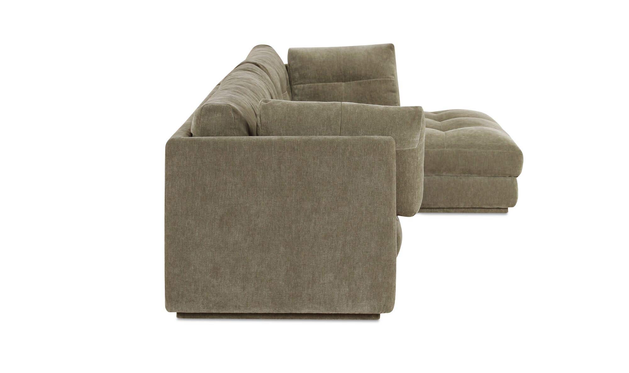 114.96" Sage Green Upholstered Right Facing Sectional