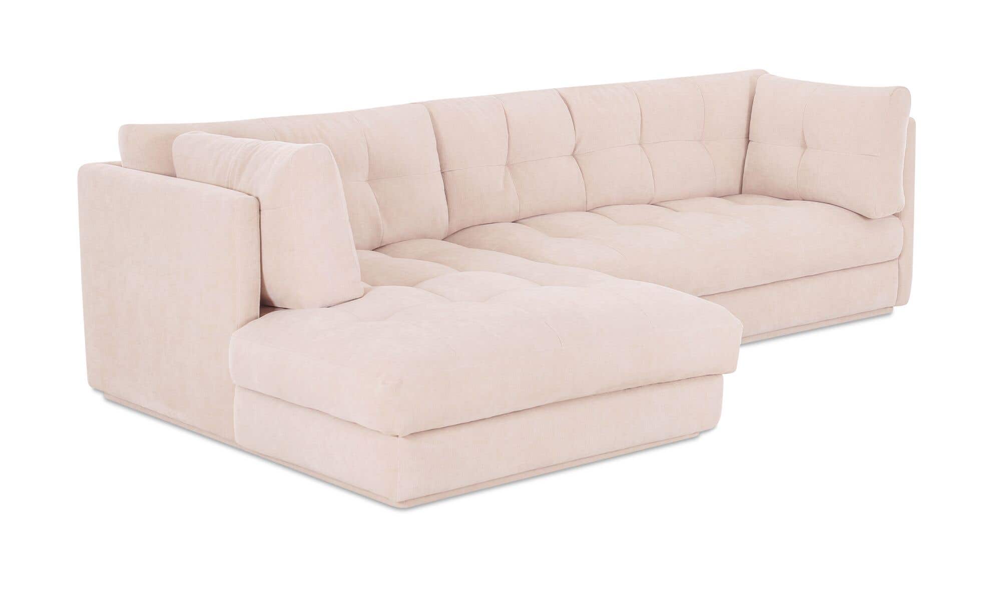 114.96" Light Beige Upholstered Left Facing Sectional