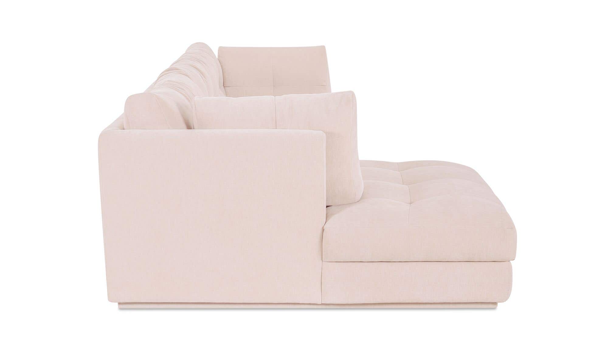 114.96" Light Beige Upholstered Left Facing Sectional