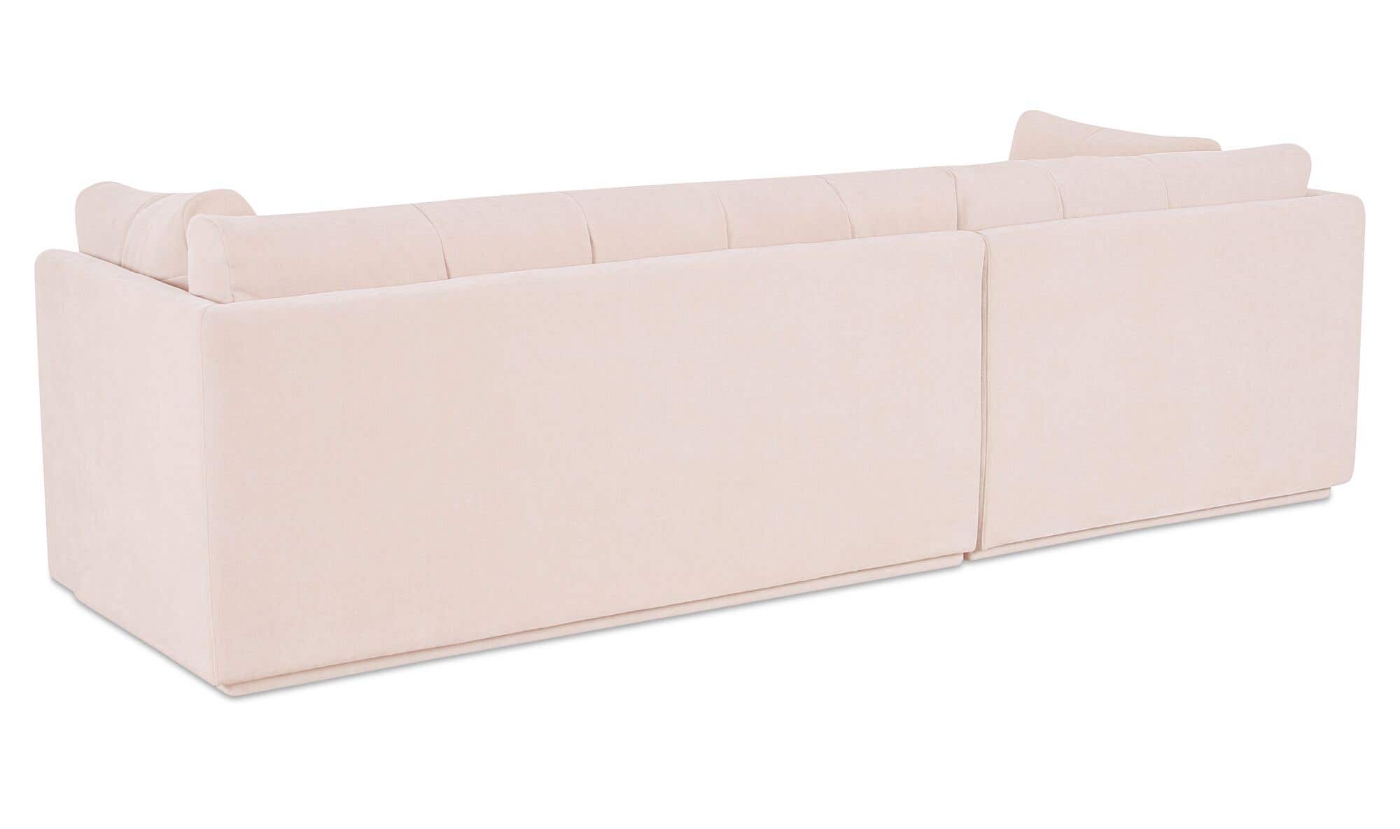 114.96" Light Beige Upholstered Left Facing Sectional