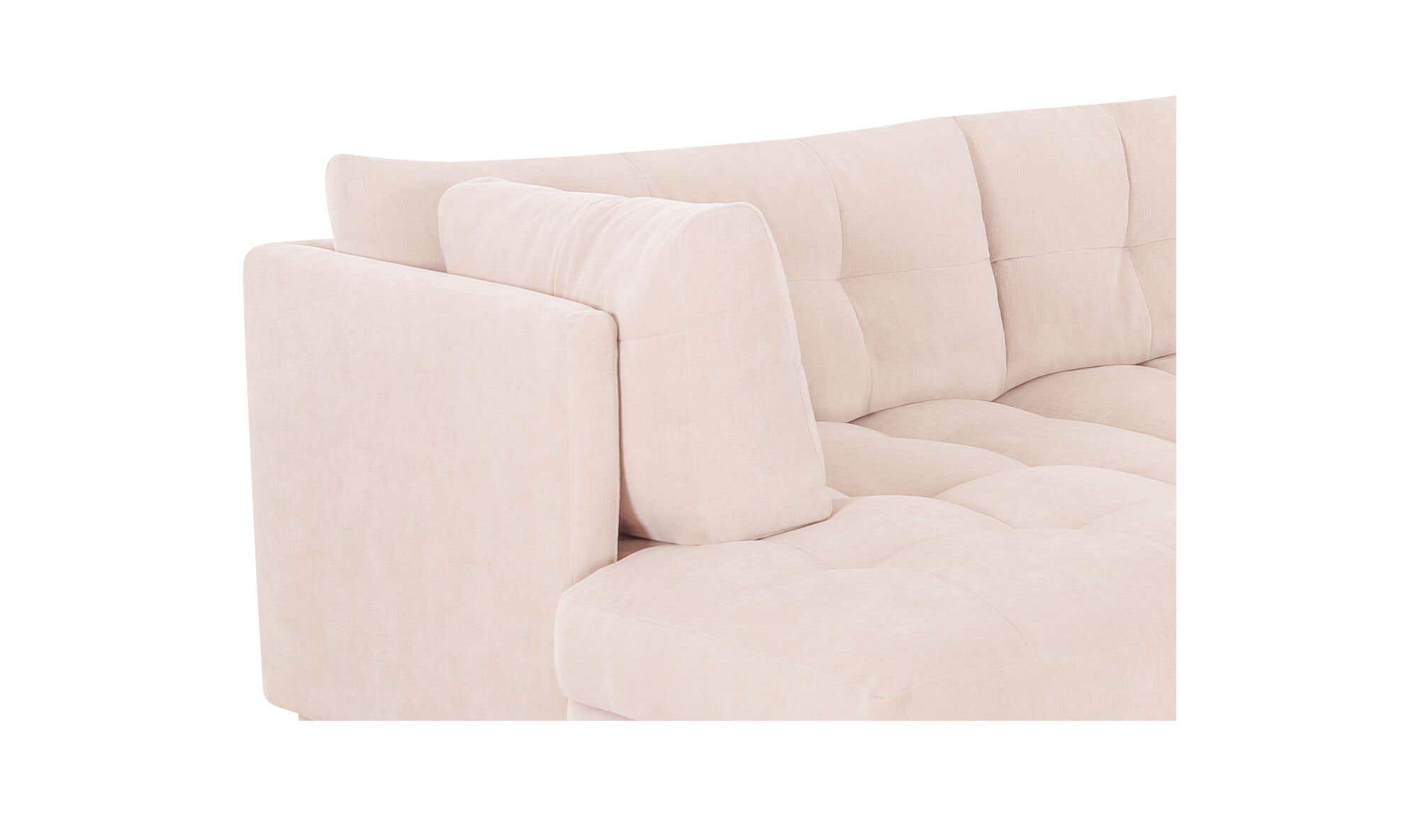 114.96" Light Beige Upholstered Right Facing Sectional