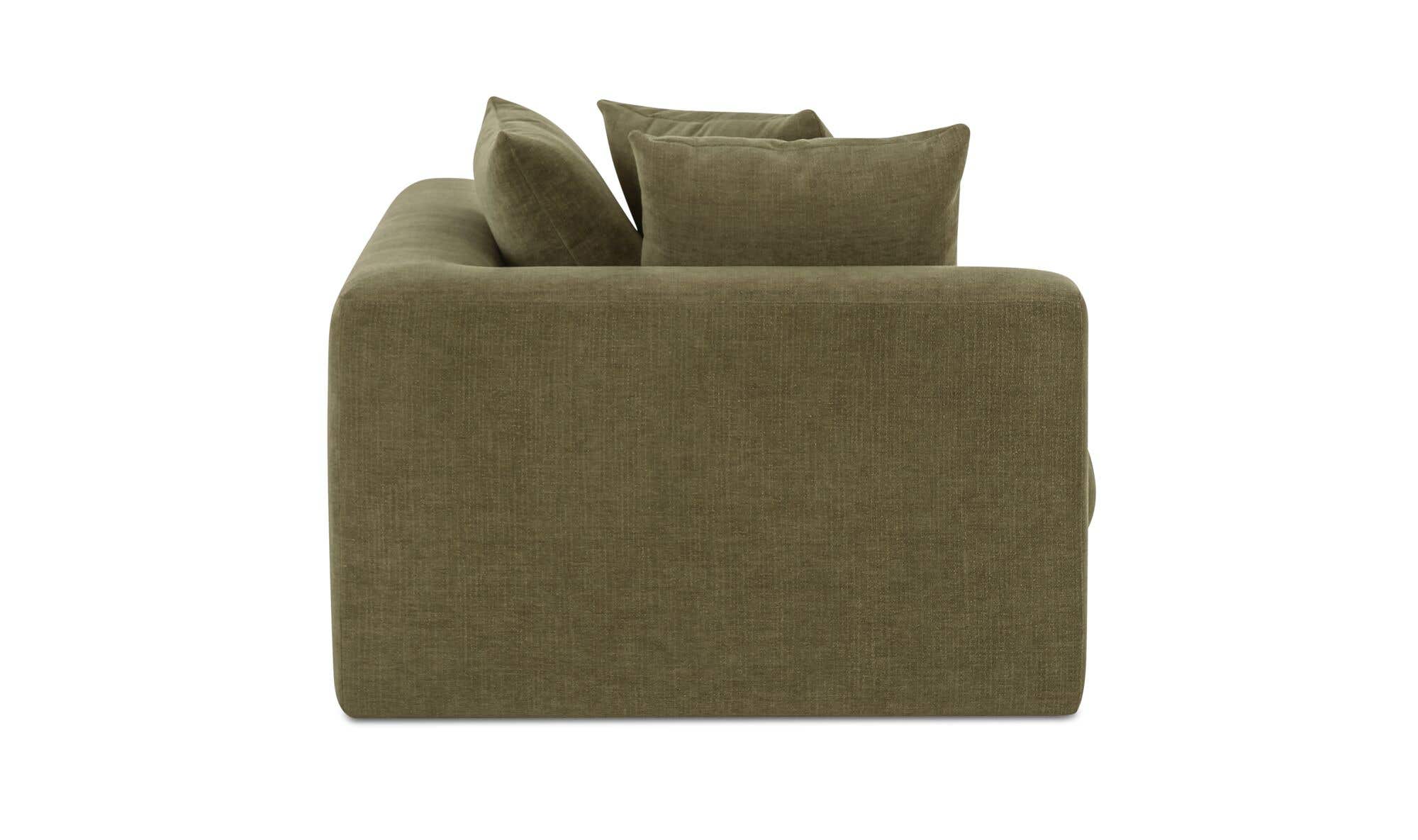 52" Olive Upholstered Left Arm Facing Chair