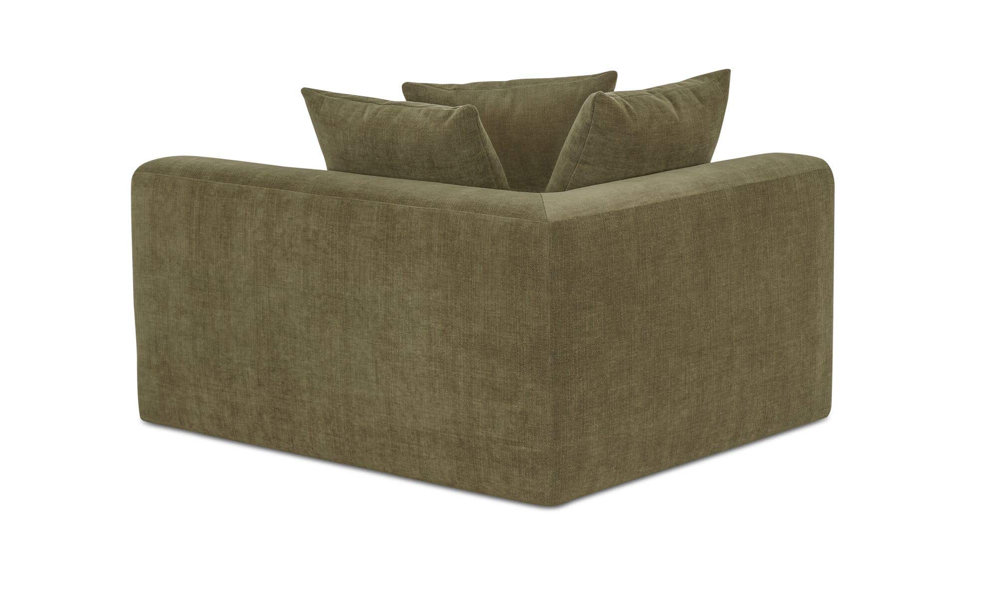 52" Olive Upholstered Left Arm Facing Chair