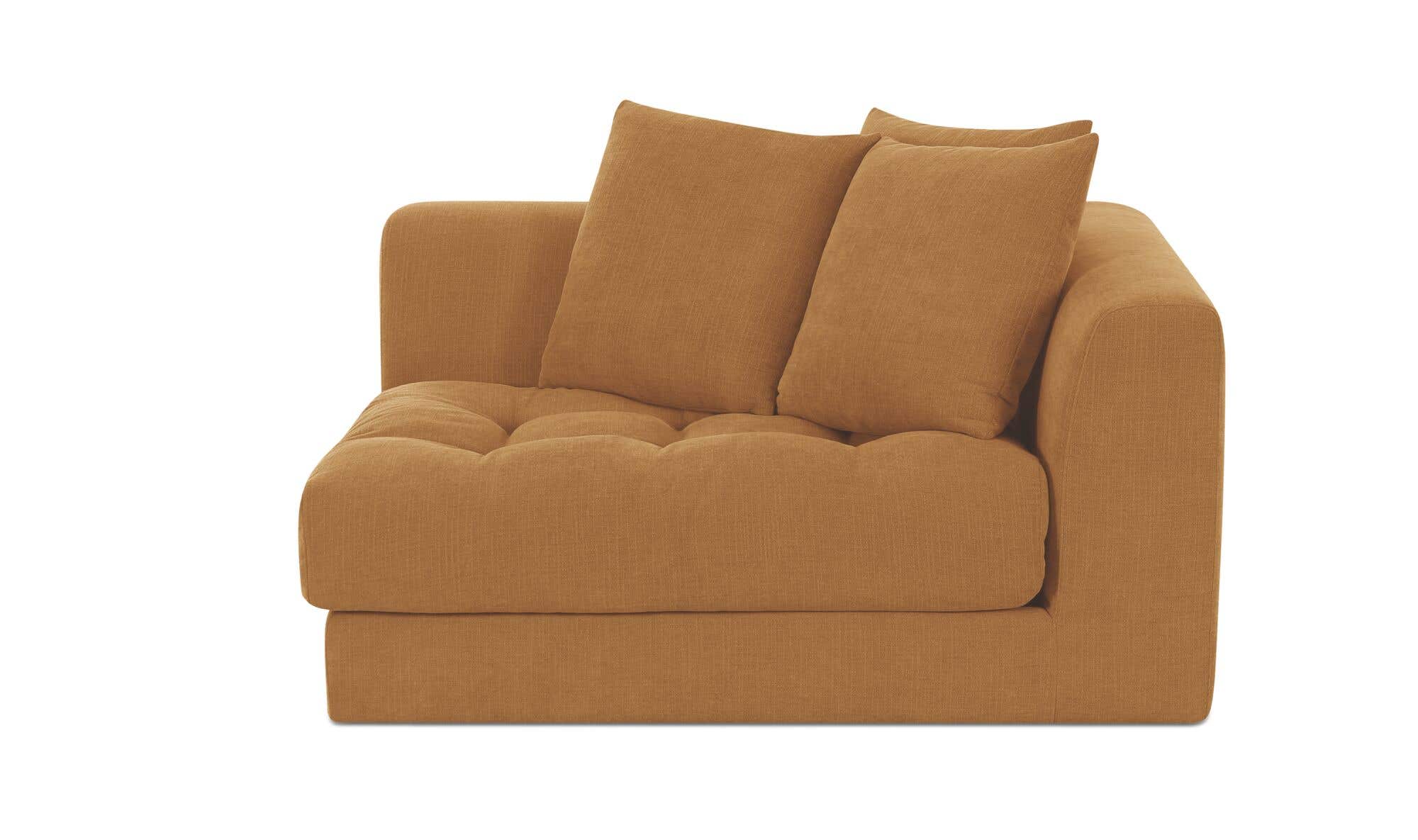 52" Golden Yellow Upholstered Right Arm Facing Chair