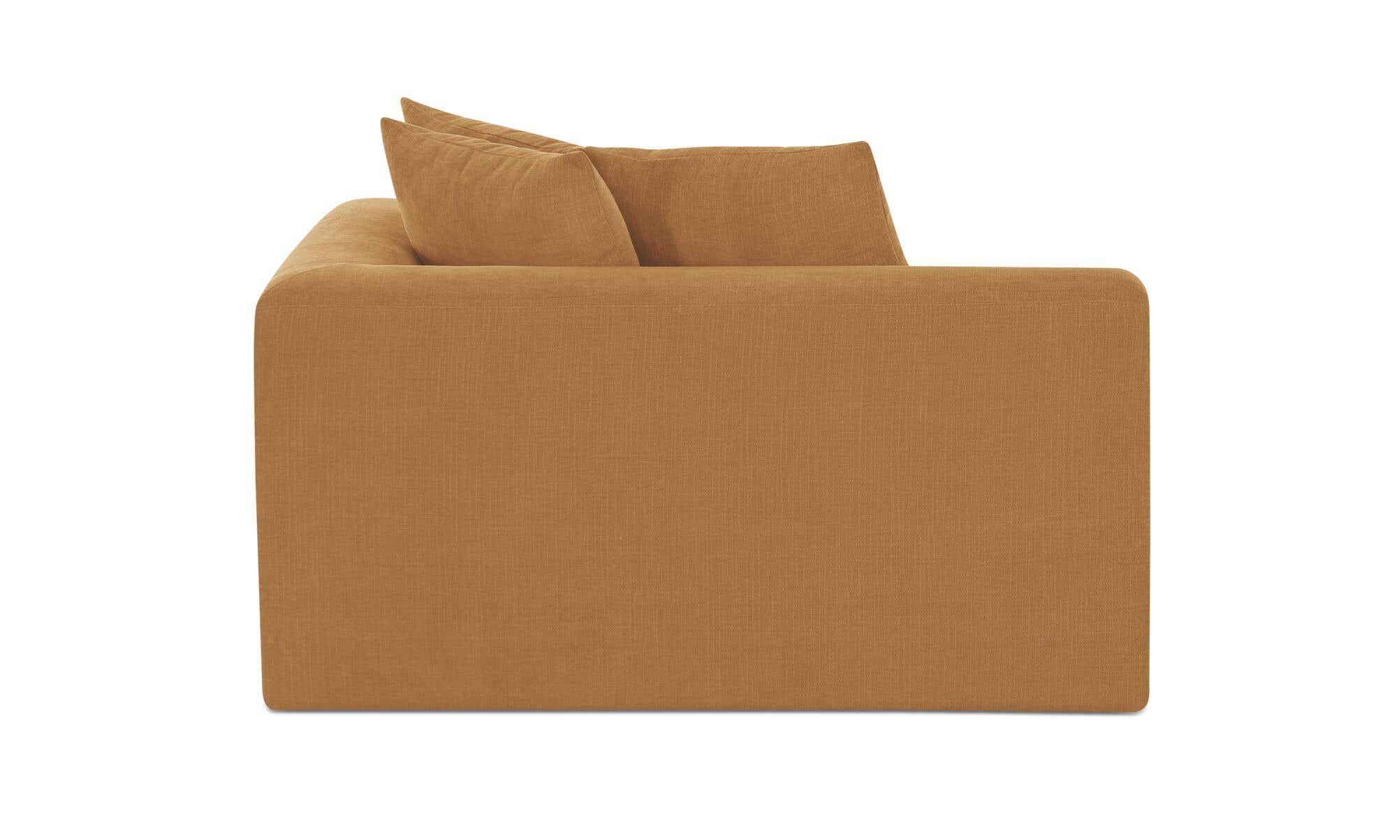 52" Golden Yellow Upholstered Right Arm Facing Chair