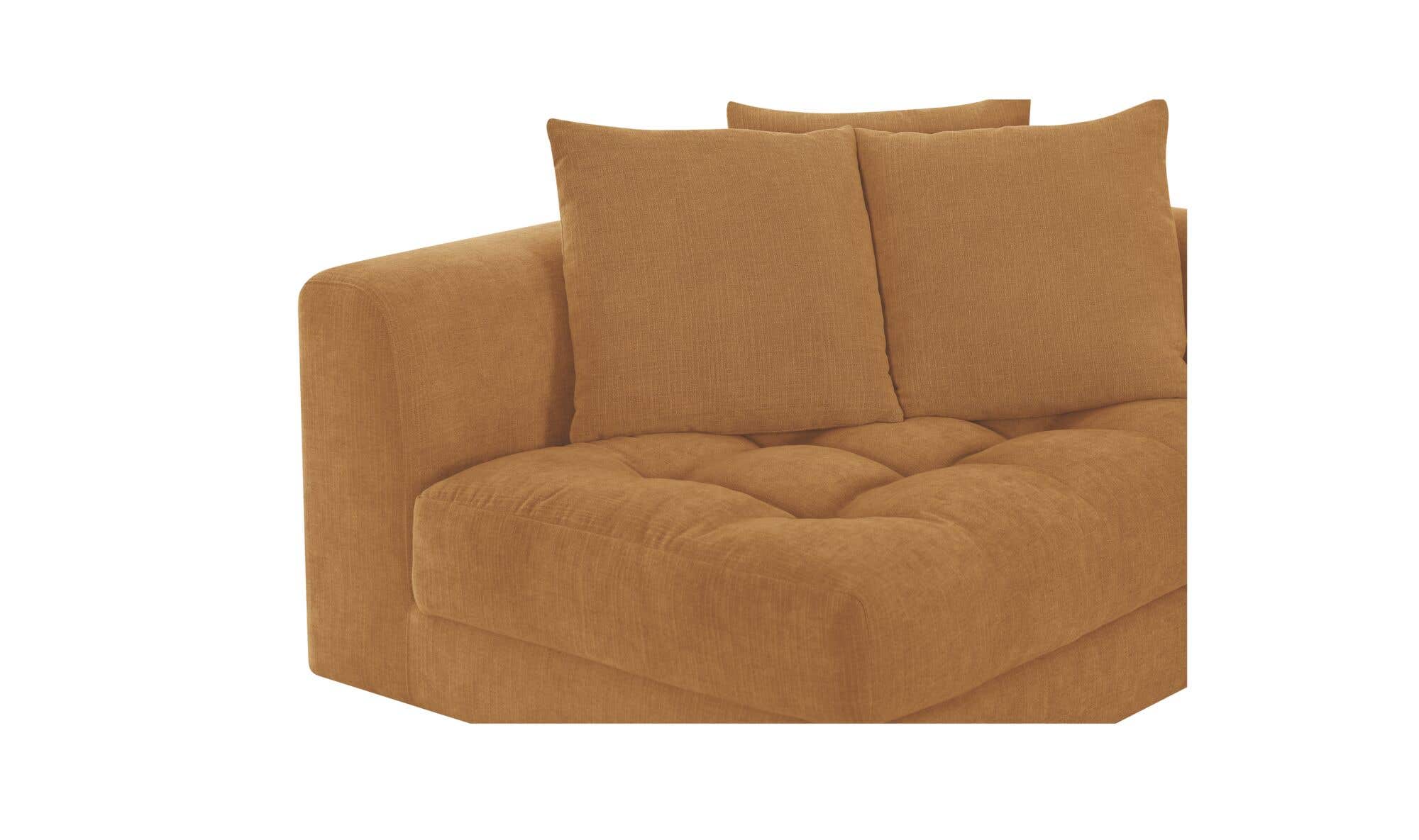 52" Golden Yellow Upholstered Right Arm Facing Chair