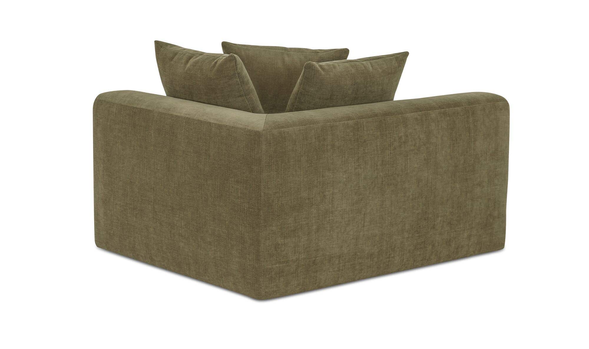 52" Olive Upholstered Right Facing Right Arm Facing Chair