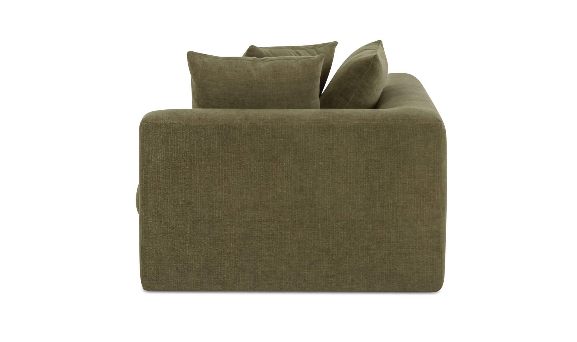 52" Olive Upholstered Right Facing Right Arm Facing Chair