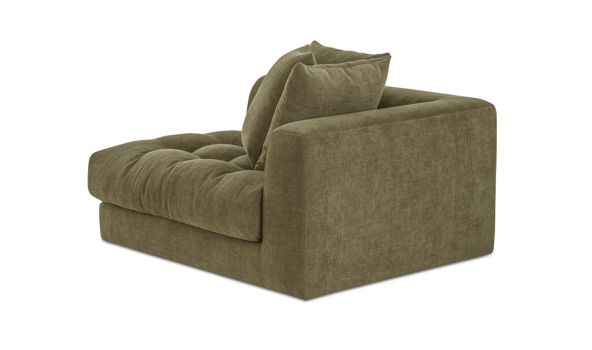 52" Olive Upholstered Right Facing Right Arm Facing Chair