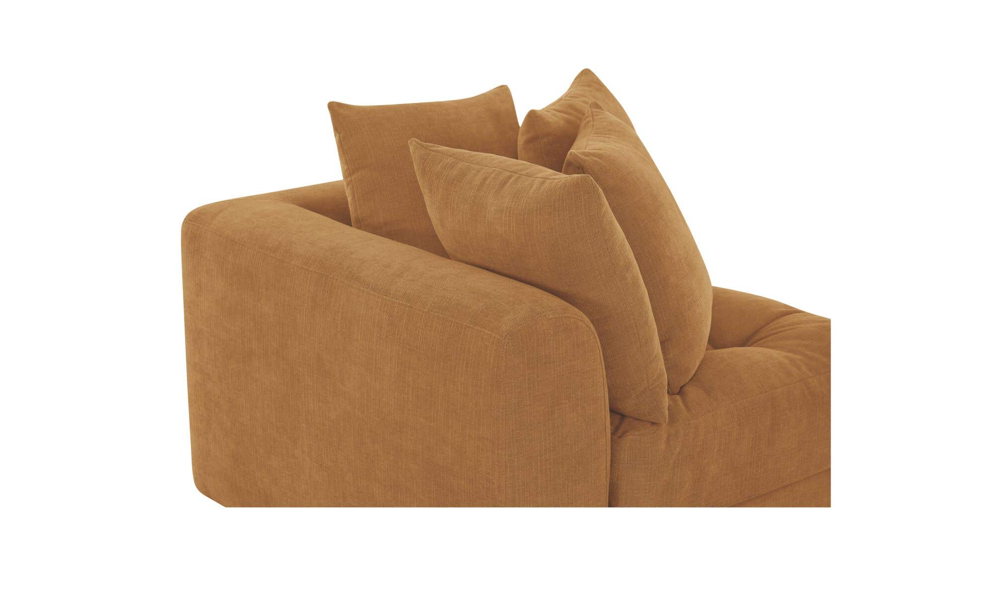 43.5" Golden Yellow Upholstered Corner Chair
