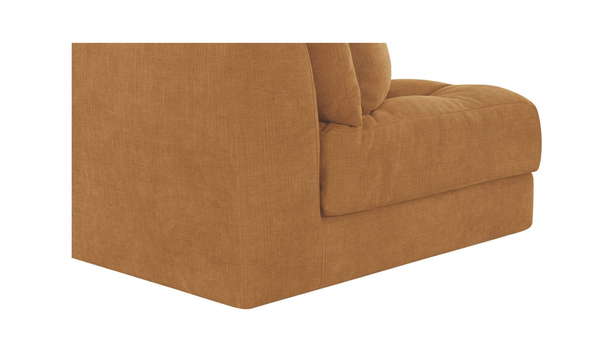 43.5" Golden Yellow Upholstered Corner Chair