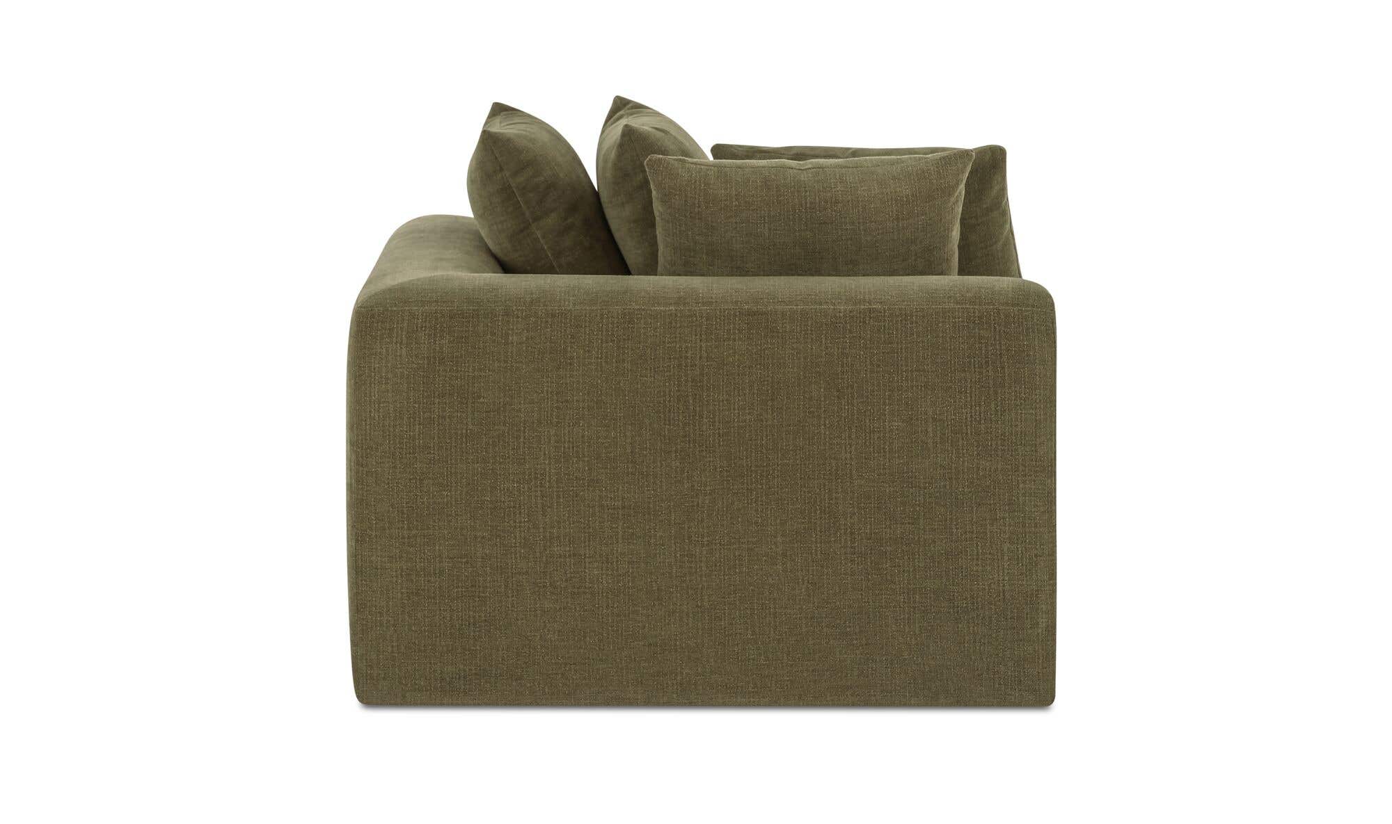 43.5" Olive Upholstered Corner Chair