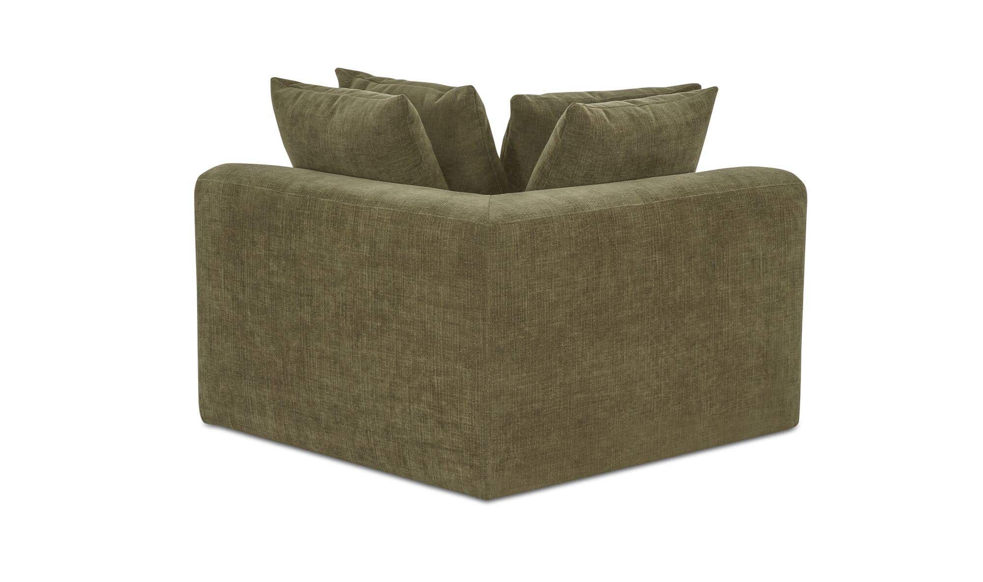 43.5" Olive Upholstered Corner Chair