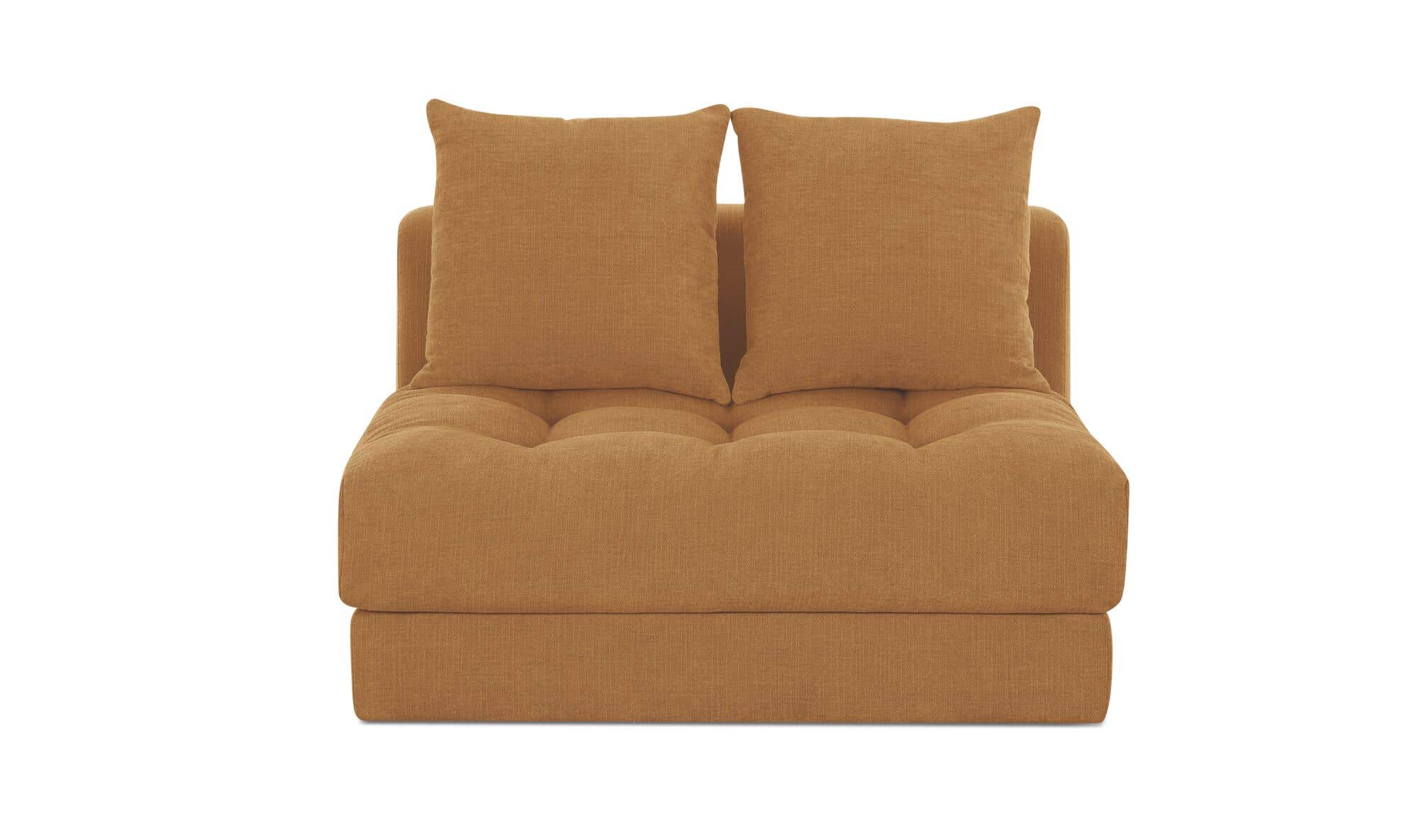43.5" Golden Yellow Upholstered Slipper Chair