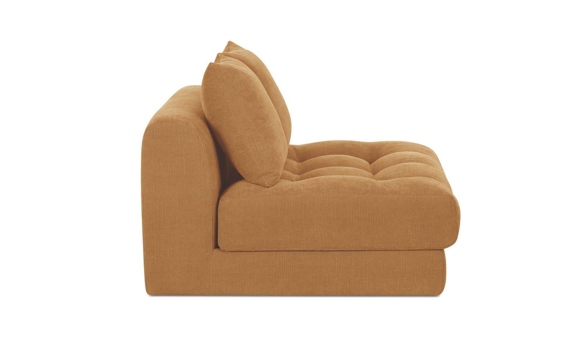43.5" Golden Yellow Upholstered Slipper Chair