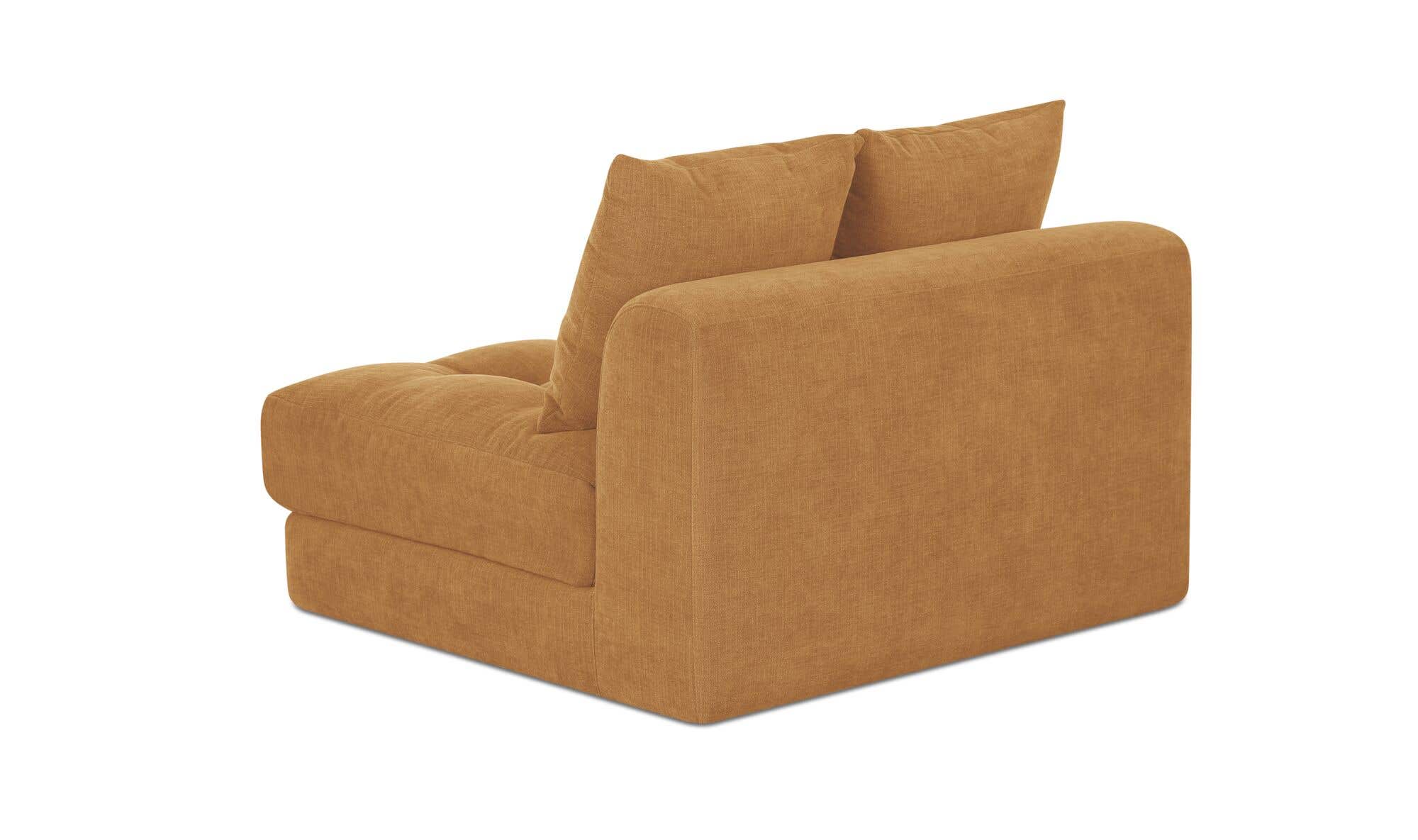 43.5" Golden Yellow Upholstered Slipper Chair