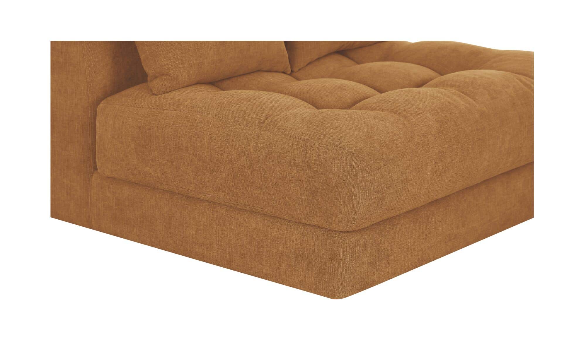 43.5" Golden Yellow Upholstered Slipper Chair