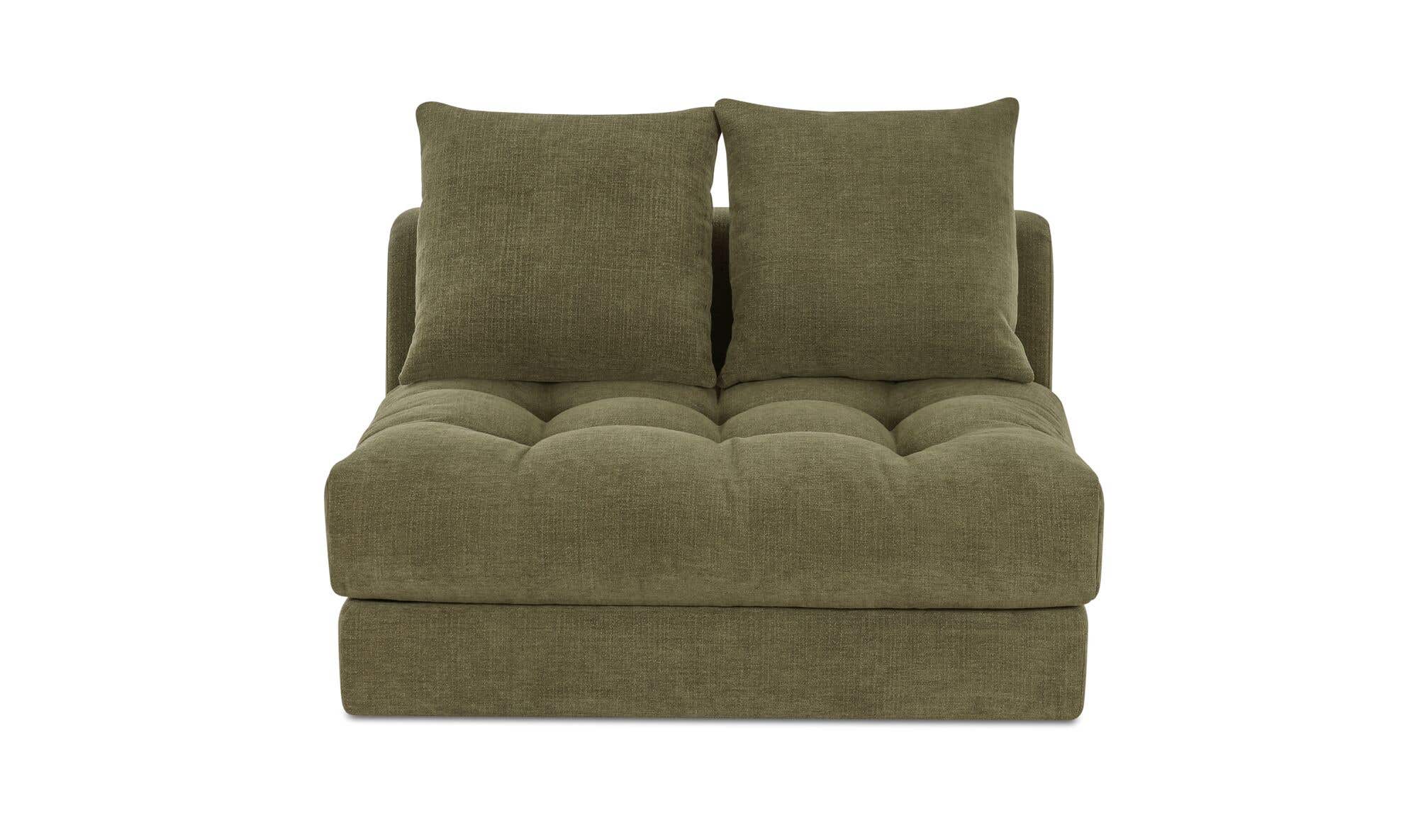 43.5" Olive Upholstered Slipper Chair